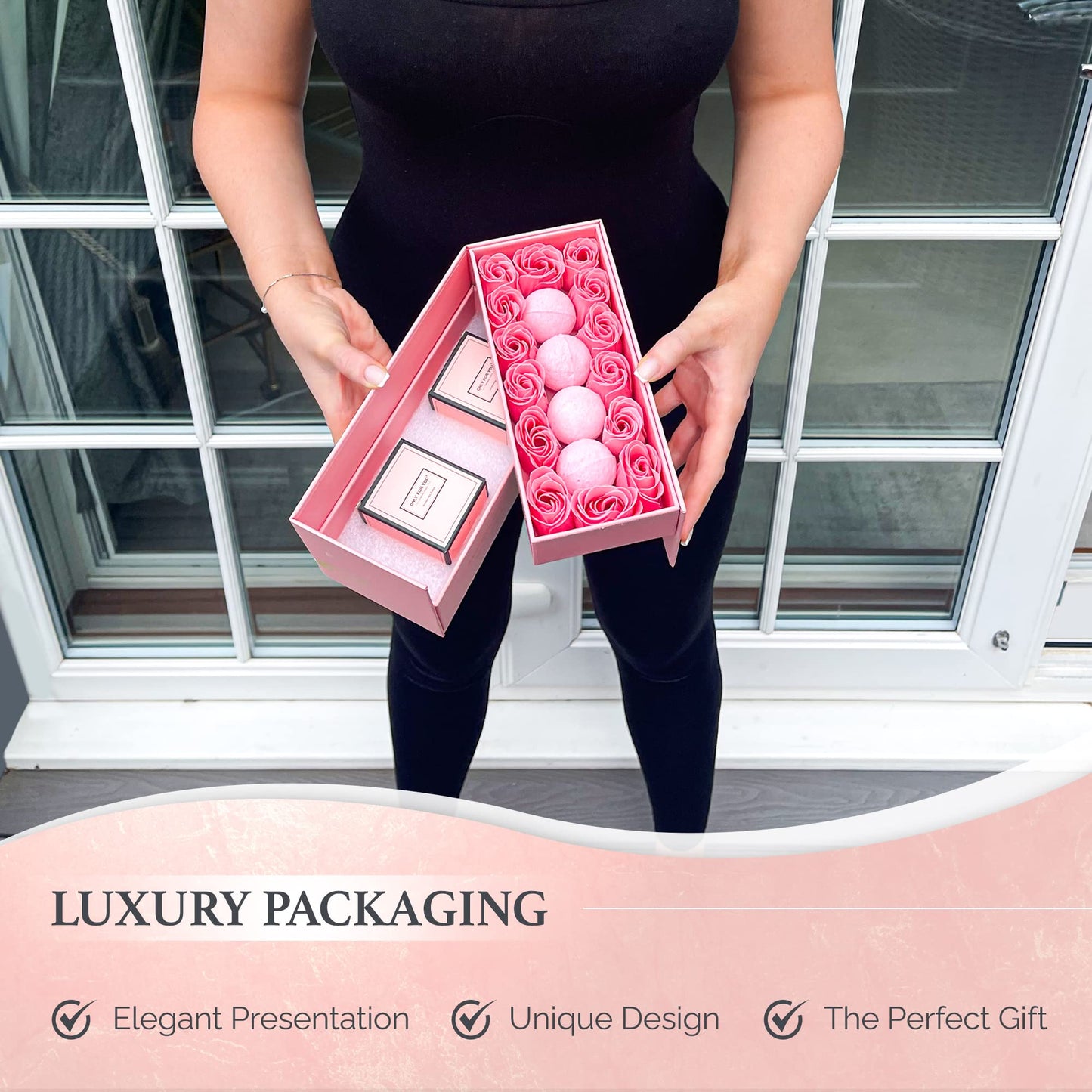 Empire Scented Candles & Bath Bombs Set, Gifts for Women, Birthday Gifts for Her, 20pcs Set Gifts for Her, Birthday Gift for Women with Rose Scented Soap Flowers - Medaid International