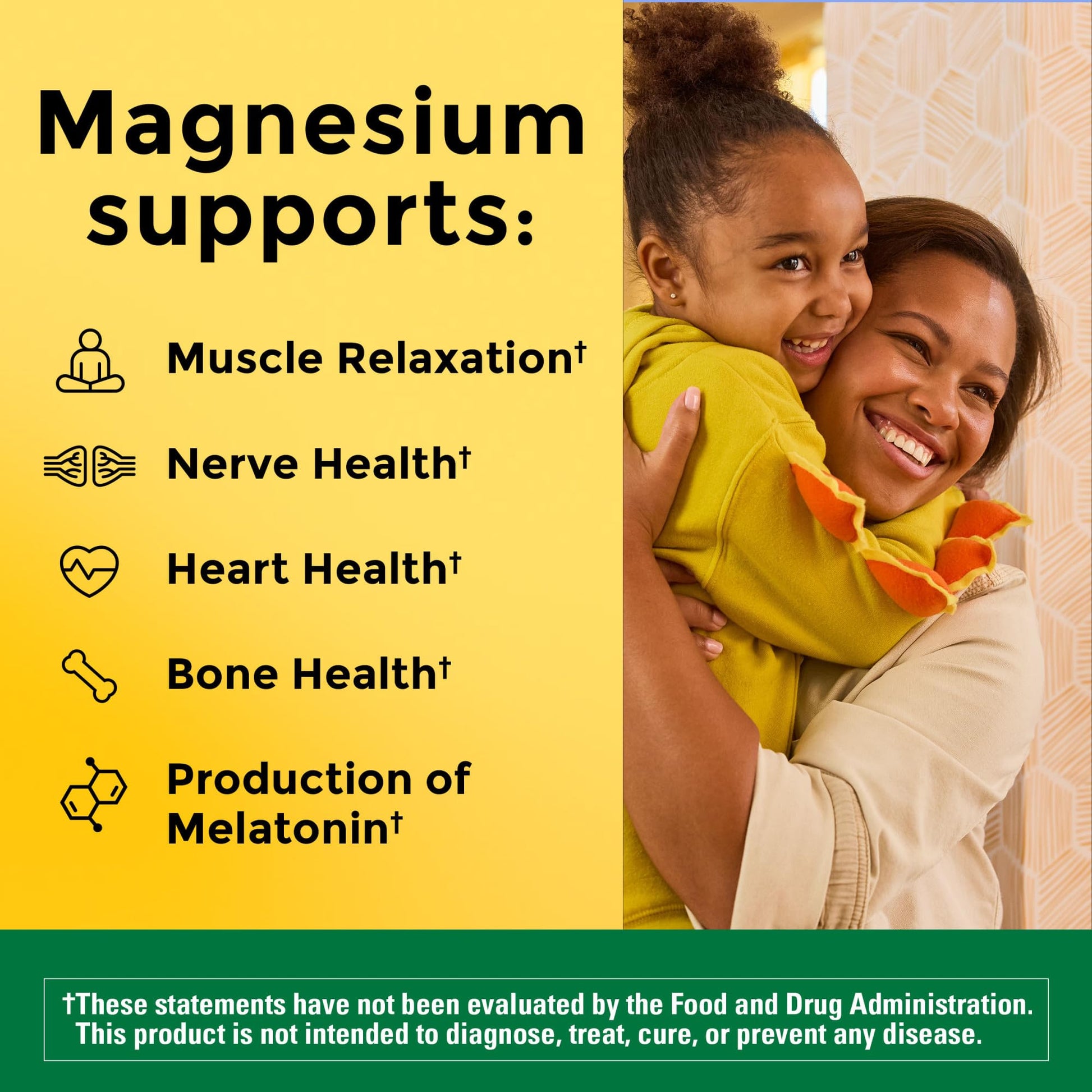 Nature Made Magnesium Glycinate 200 mg per Serving, Magnesium Supplement for Muscle, Heart, Nerve and Bone Support, 60 Magnesium Bisglycinate Capsules, 30 Day Supply - Medaid International