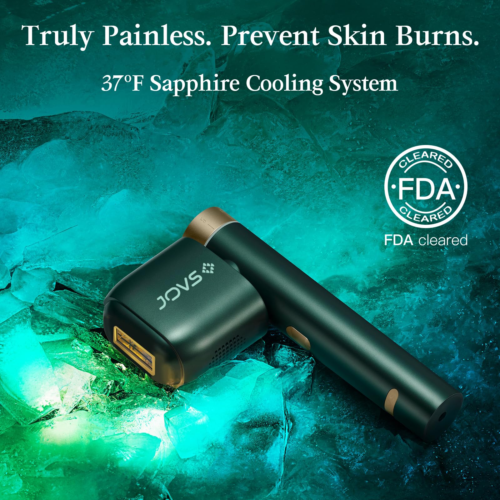 JOVS Laser Hair Removal, [24J Energy] IPL Hair Removal for Women and Men, 37°F Painless Sapphire Ice-Cooling Tech, 6 Modes for Whole Body Hair Removal Device, 2 in 1 Skin Rejuvenation, 330° Rotation - Medaid International