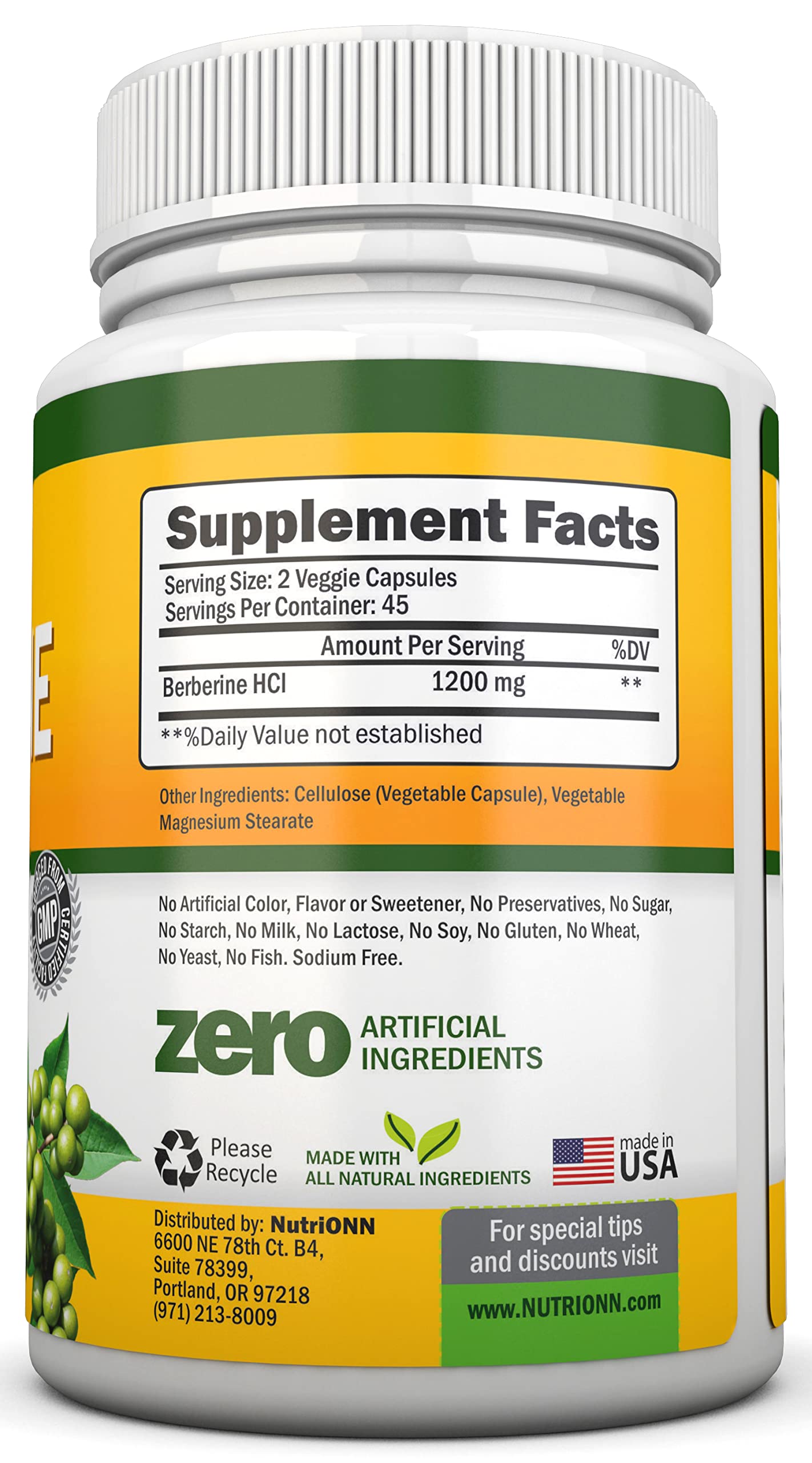 Berberine - 1200Mg Per Serving - 90 Vegetarian Capsules - Pure Berberine HCL Extract Supplement - Superior Potency to Support Immune Health - Medaid International