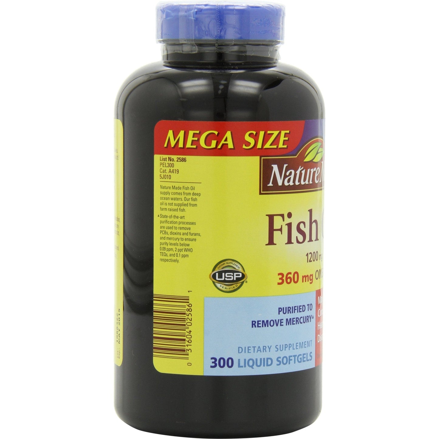 Nature Made 1200mg of Fish Oil, 2400 per Serving, 360mg of Omega-3, 300 Softgels, 300 Count (Pack of 1) - Medaid International