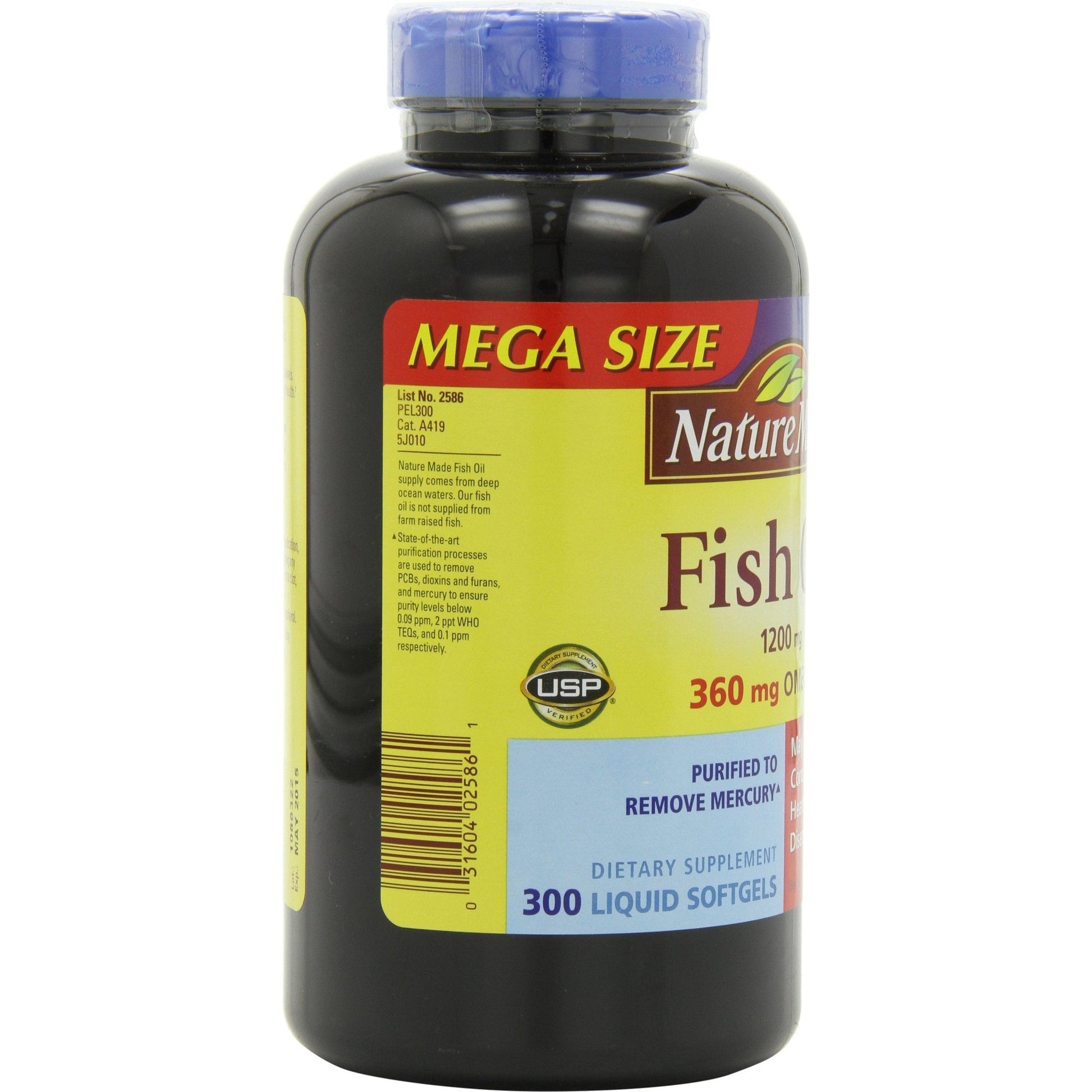 Nature Made 1200mg of Fish Oil, 2400 per Serving, 360mg of Omega-3, 300 Softgels, 300 Count (Pack of 1) - Medaid International