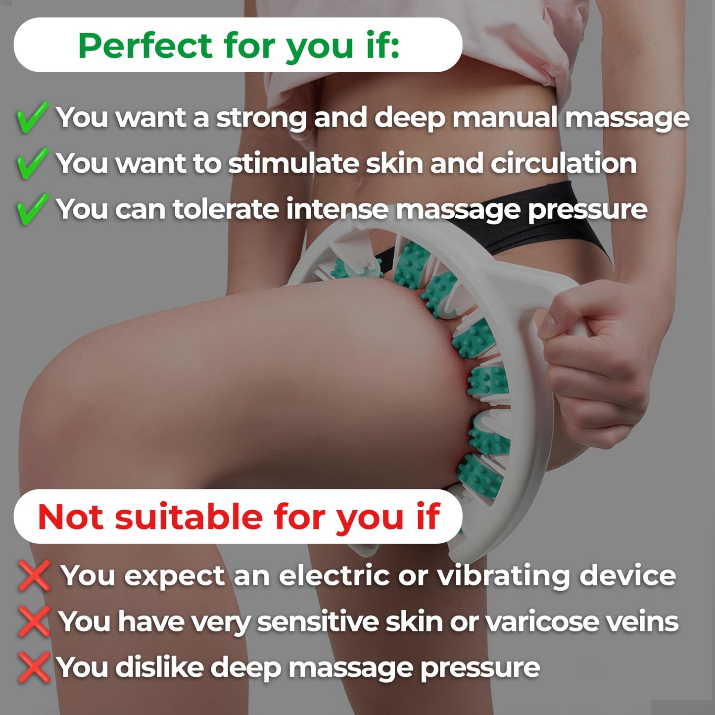 TESMED Anti Cellulite Massager: Clinically Proven Efficacy, Made in Italy, with Converging & Diverging Roller Technology. Patented Cellulite Roller for Thighs and Buttocks. - Medaid International