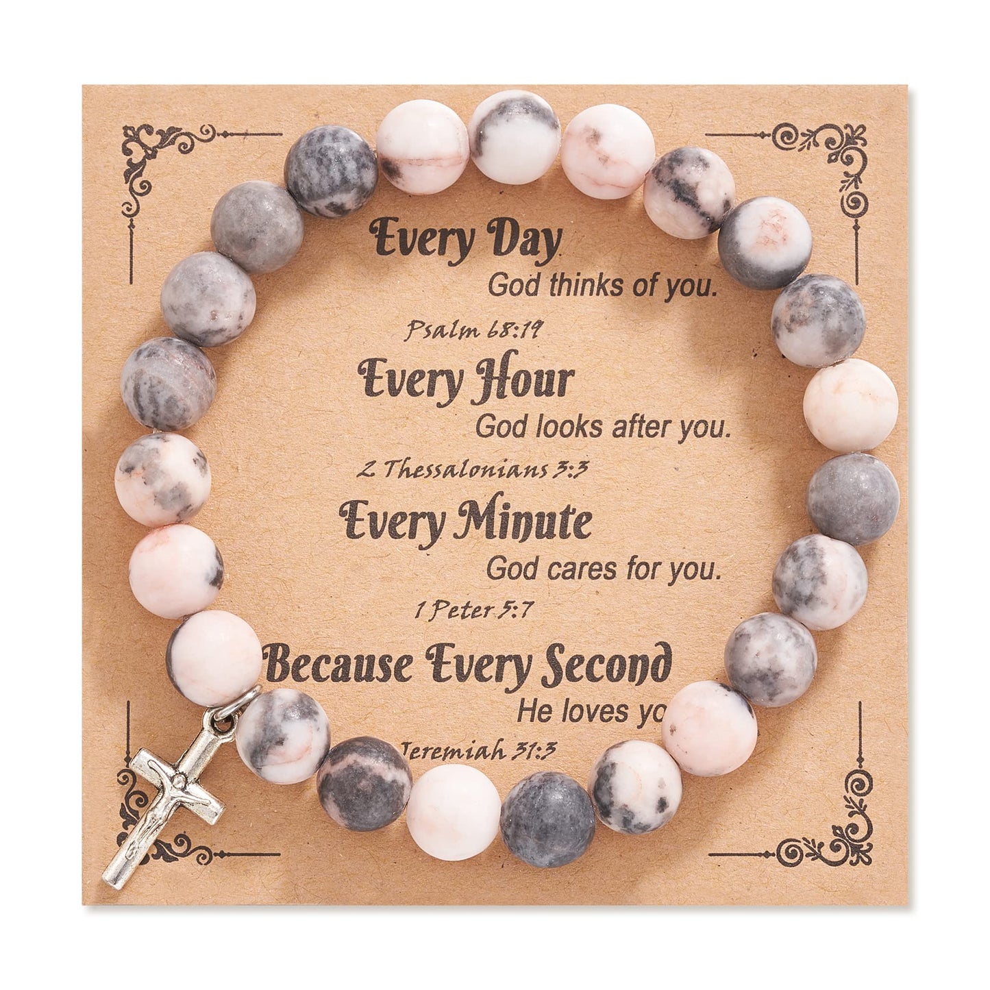 Dabem Christian Cross Bracelet, Religious Easter Gifts for Women Adults, Inspirational Catholic Faith Gifts - Medaid International