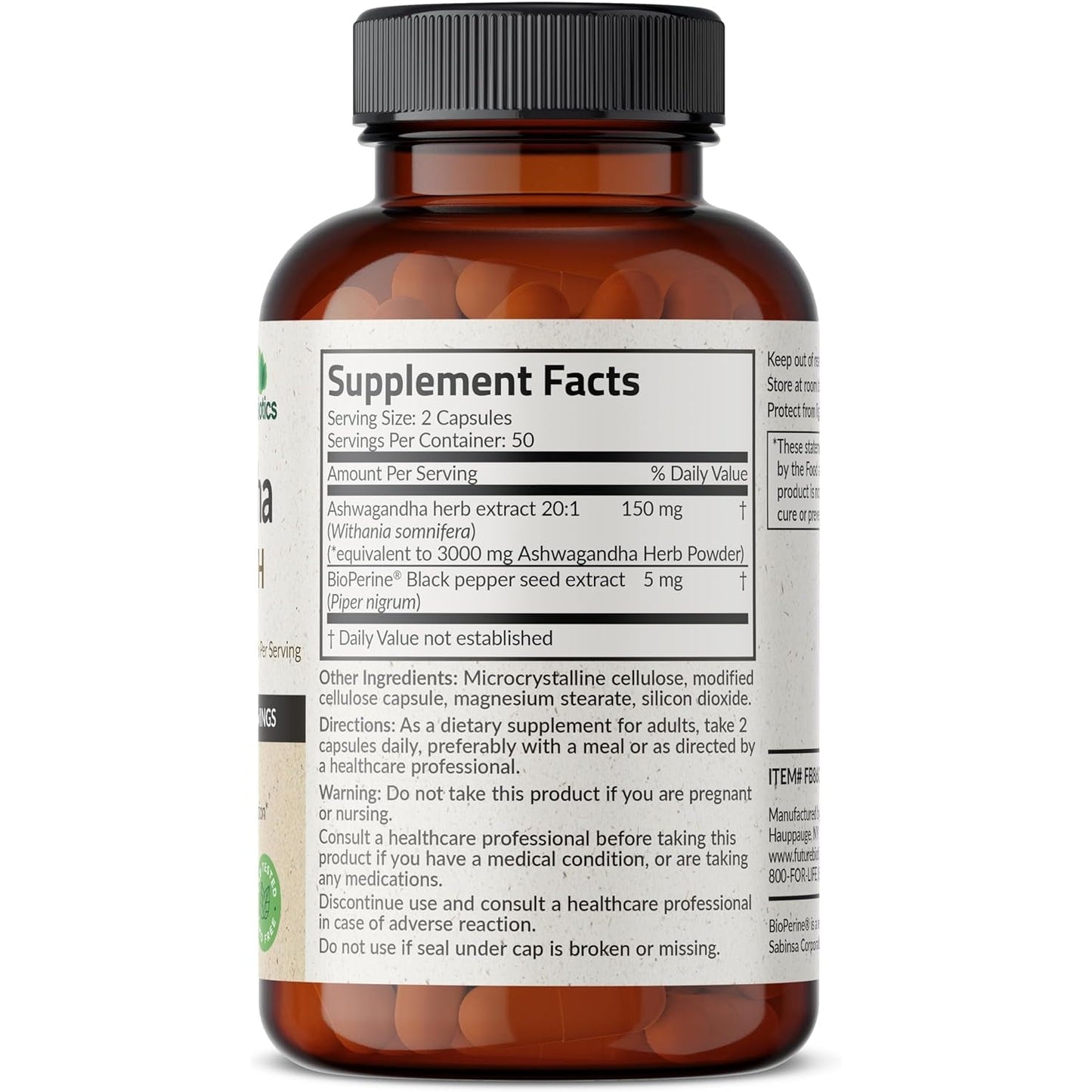 Ashwagandha Capsules - Futurebiotics - 100 pack - Medaid International