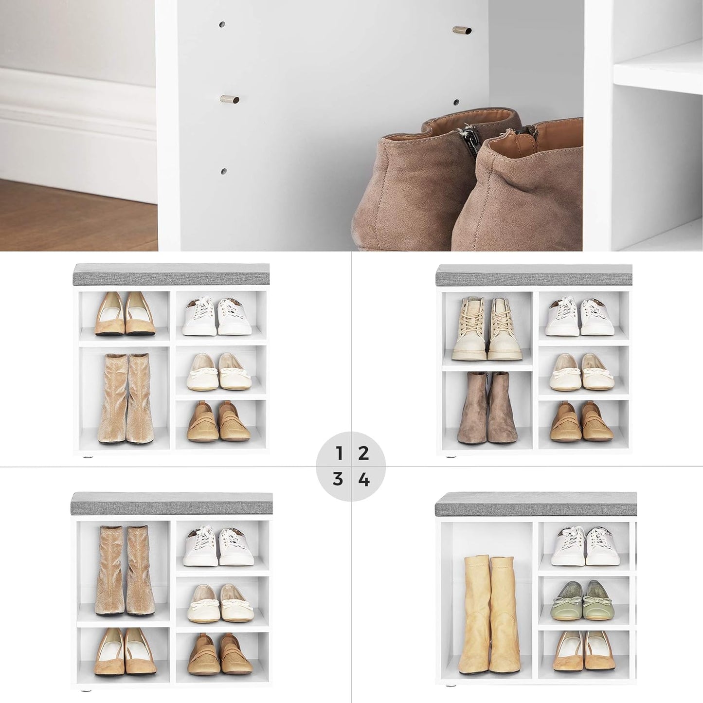 VASAGLE Shoe Bench LHS010W01