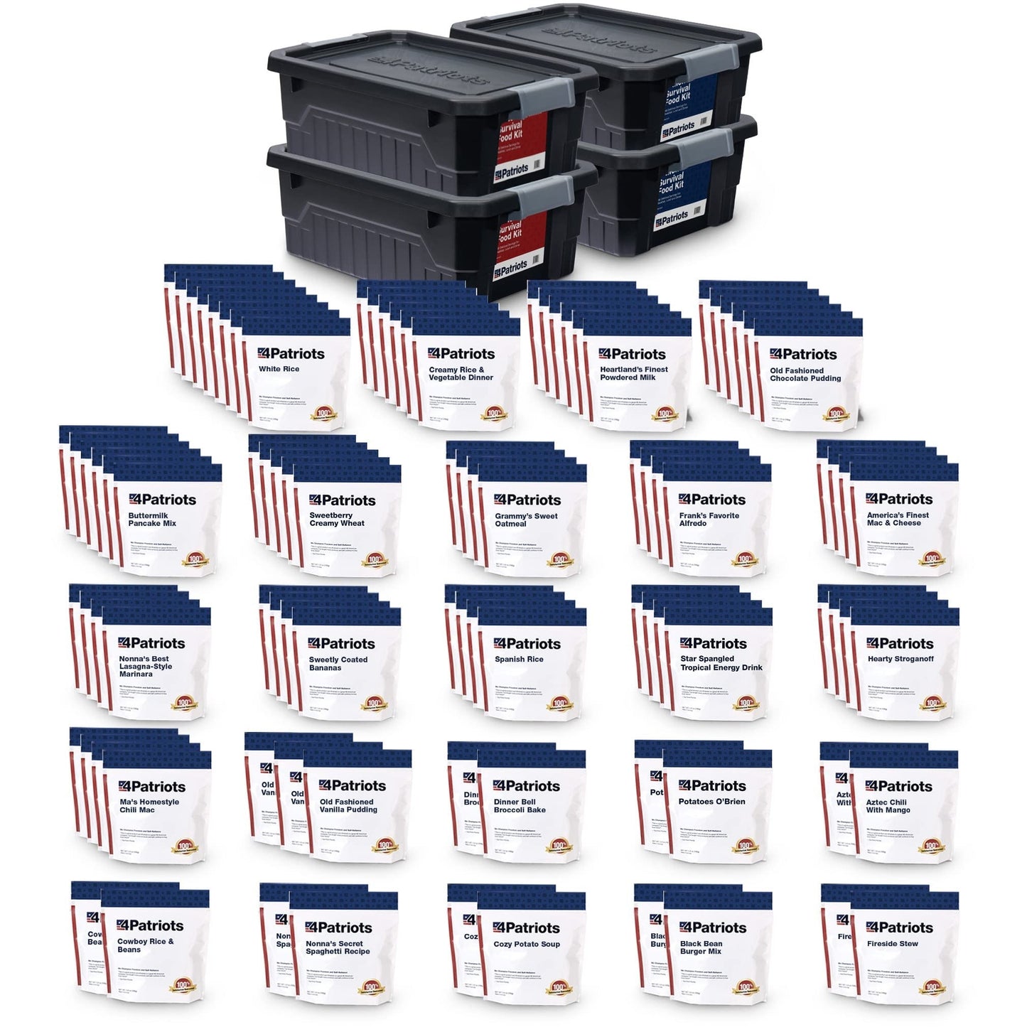 4Patriots 6-Month Survival Food Kit: Emergency Food Supply Designed to Last 25 Years, 1,376 Servings