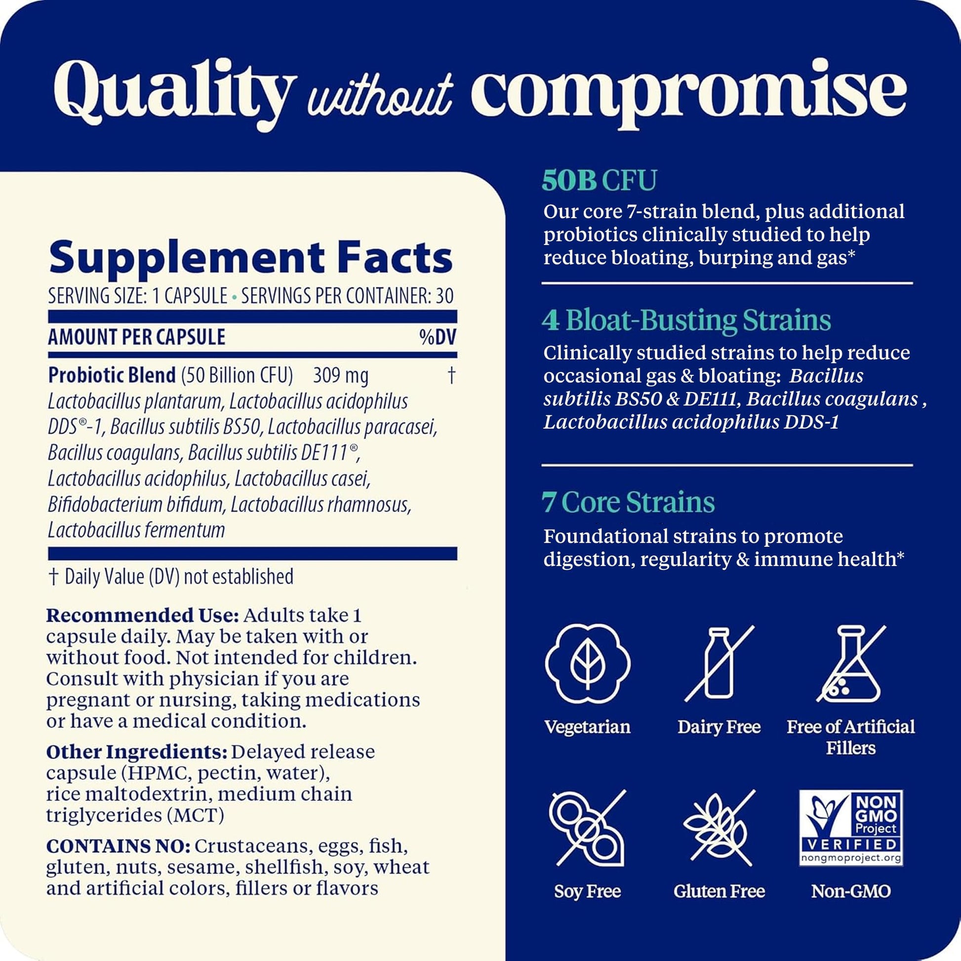 Enzymedica SubCulture Probiotics for Gas & Bloating, 50 Billion CFU, Supports Immune & Digestive Health, Regularity & Gut Flora, 30 Count - Medaid International
