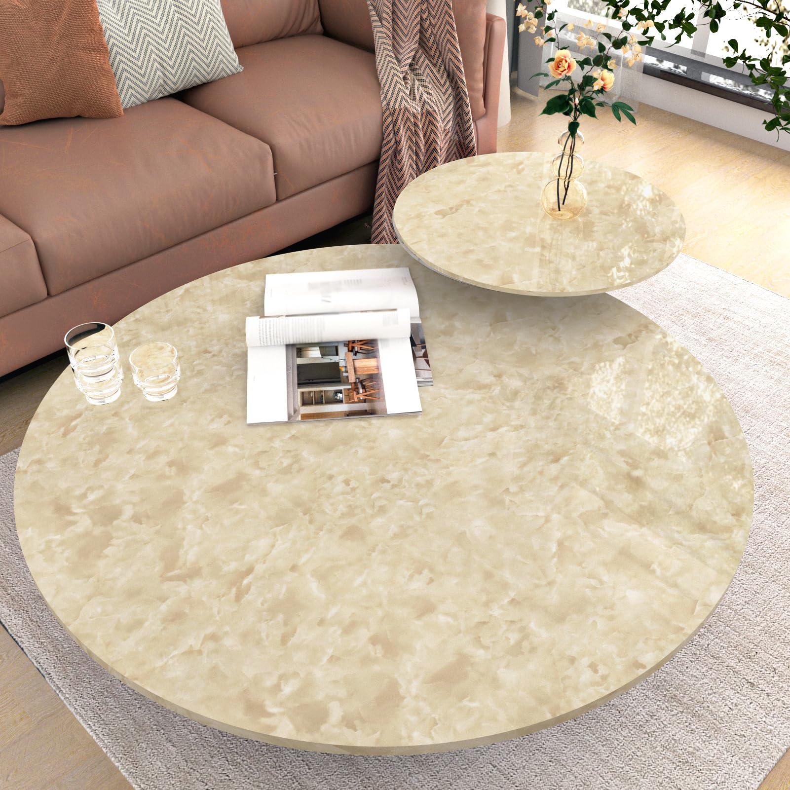 EPPKILY Beige Marble Contact Paper for Countertops Beige Marble Peel and Stick Wallpaper Removable Waterproof Countertop Contact Paper for Cabinets Kitchen Vinyl Wrap Counter Top Covers 15.7"×78.7" - Medaid International