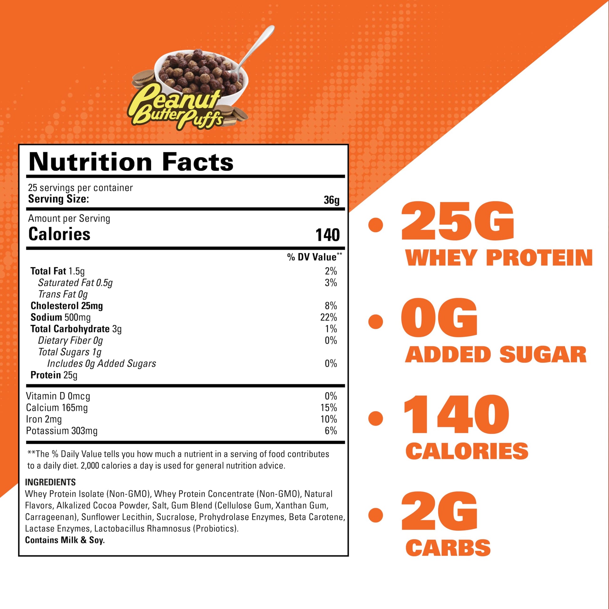 EHP Labs OxyWhey Whey Protein Isolate – 25g High Protein, Low Carb, Sugar Free Meal Replacement – Lean Whey Powder for Muscle Recovery – Non-GMO, Gluten Free – 25 Serves – Peanut Butter Puffs - Medaid International