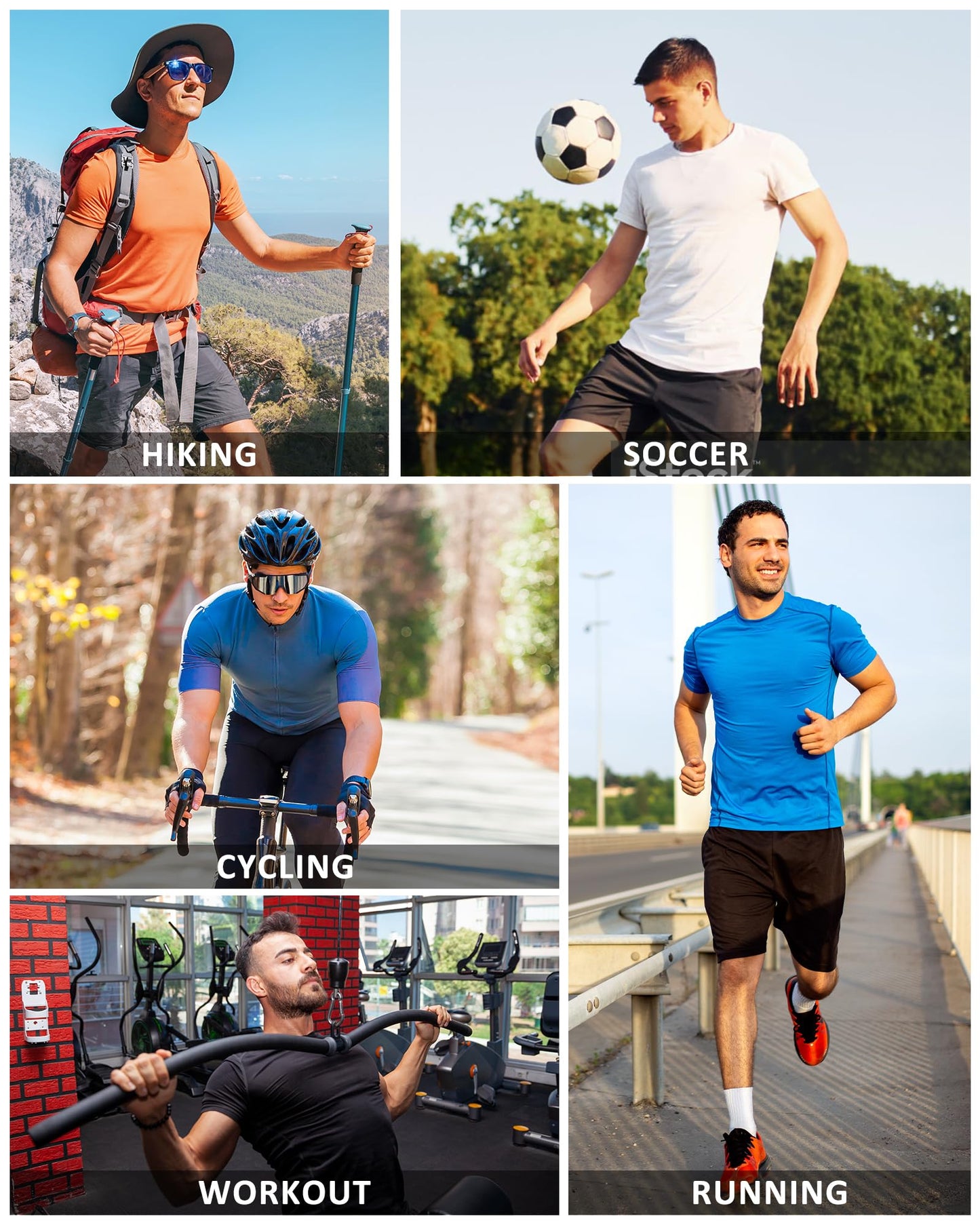 Runhit 3 Pack Compression Shirt for Men Short Sleeve T-Shirt Workout Athletic Running Shirt Base Layer UV Sun Protection Tops 3 Pack Black - Medaid International