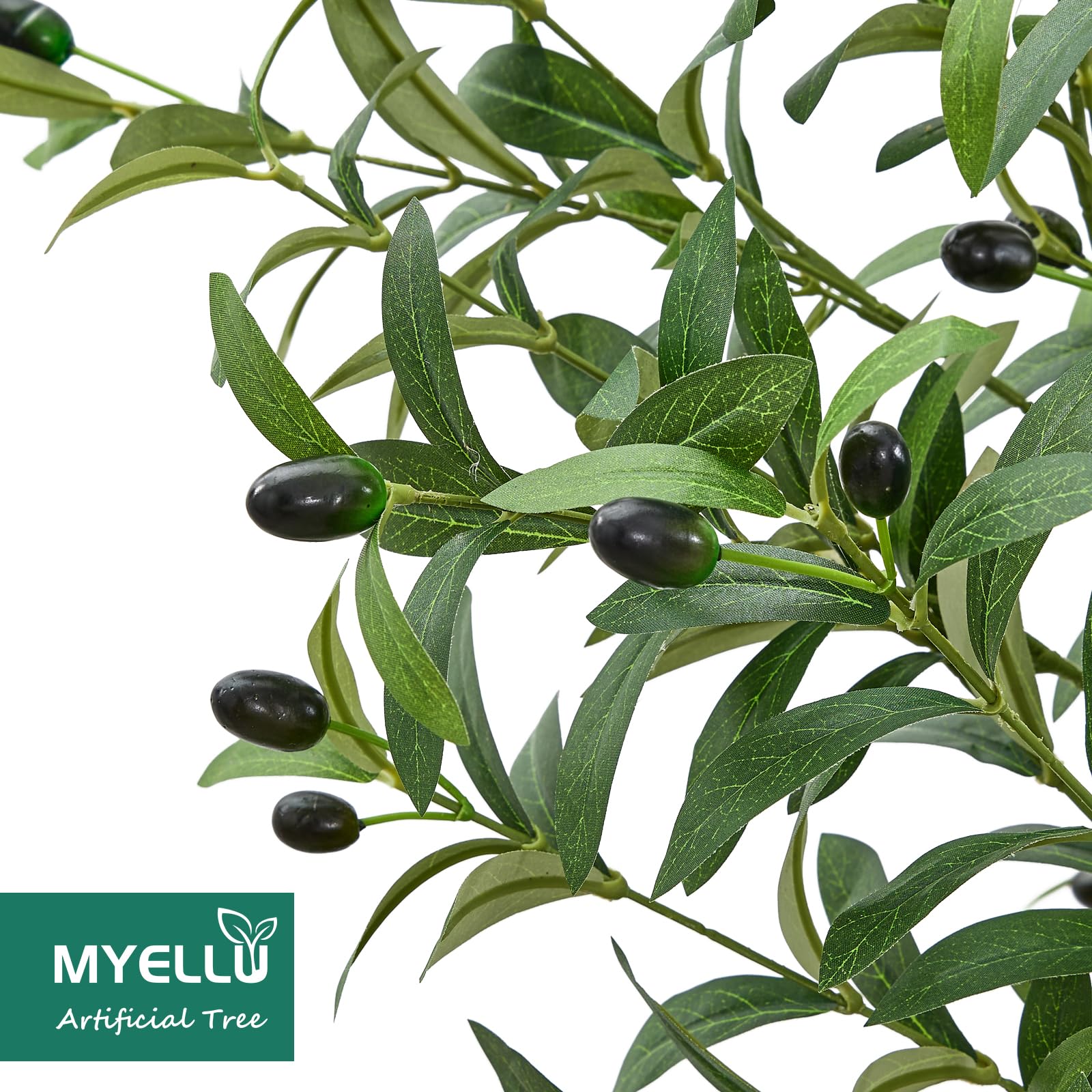MYELLU 210 cm Olive Tree Artificial Decor - 2000 Leaves Fake Plant for Home Decor Faux Plant Indoor Artificial Olive Tree for Living Room Bedroom Office Live Streams Decorative Modern Greenery - Medaid International