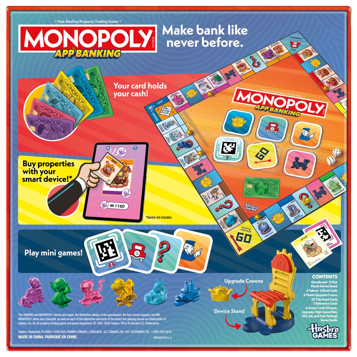 Monopoly App Banking Board Game | App-Enabled Game | Links to Smart Devices | Ages 8+ | 2 to 6 Players | 45 Mins. | Family Games for Kids - Medaid International
