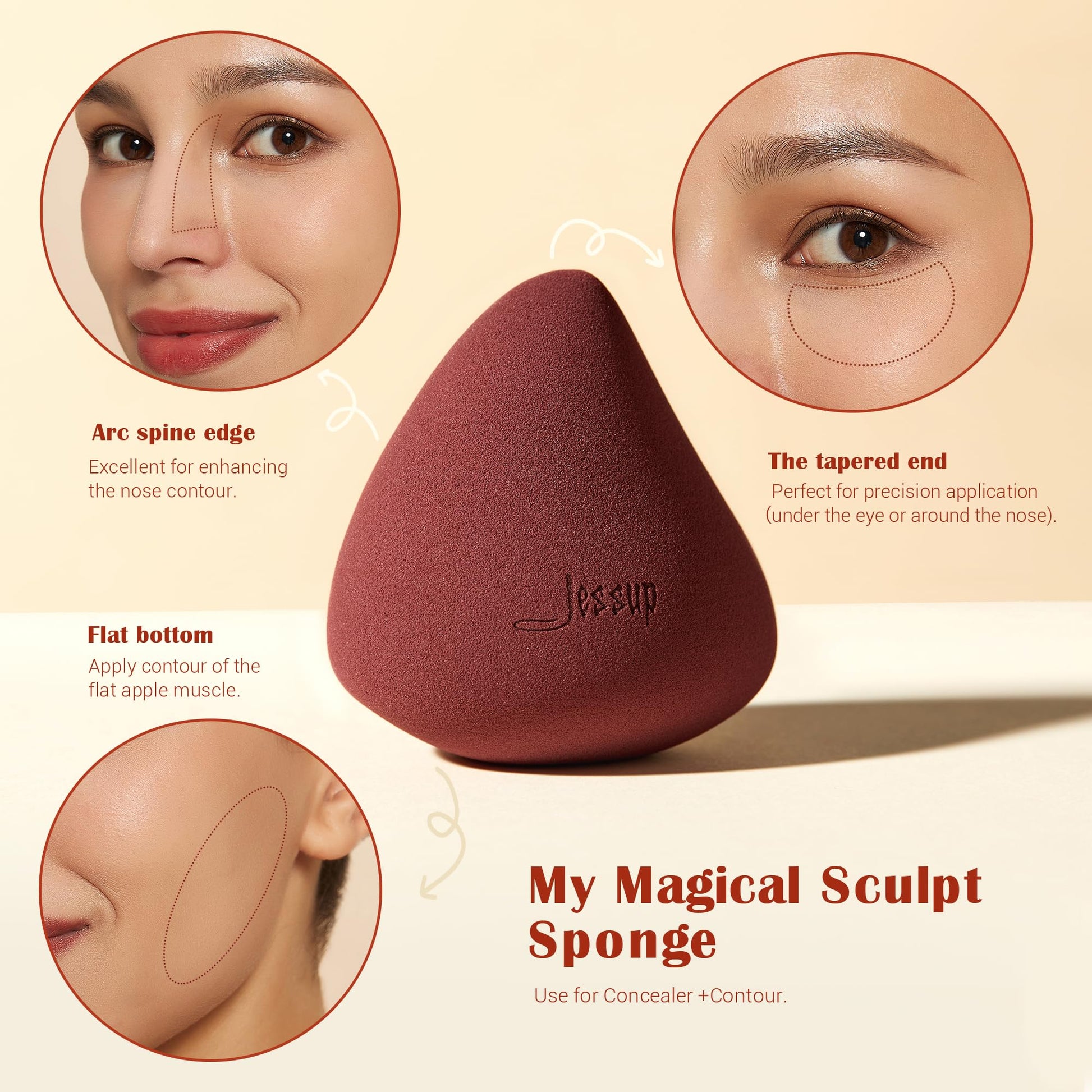 Jessup Makeup Sponge Set, 3pcs Make up Sponges for Face Soft Beauty Sponges Foundation Sponge Makeup Blender Concealer Sponge, SP013 - Medaid International