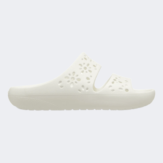 Crocs Classic Floral Cut Out Unisex Lifestyle Slippers Chalk - Medaid International