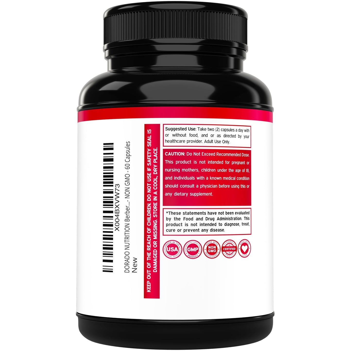 Berberine Supplement 500mg Per Serving (60 Capsules) Berberine HCL for Gut Health Support for Men and Women - Premium Supplements for Adults - Third Party Tested - Vegan Capsules & USA Made - Medaid International