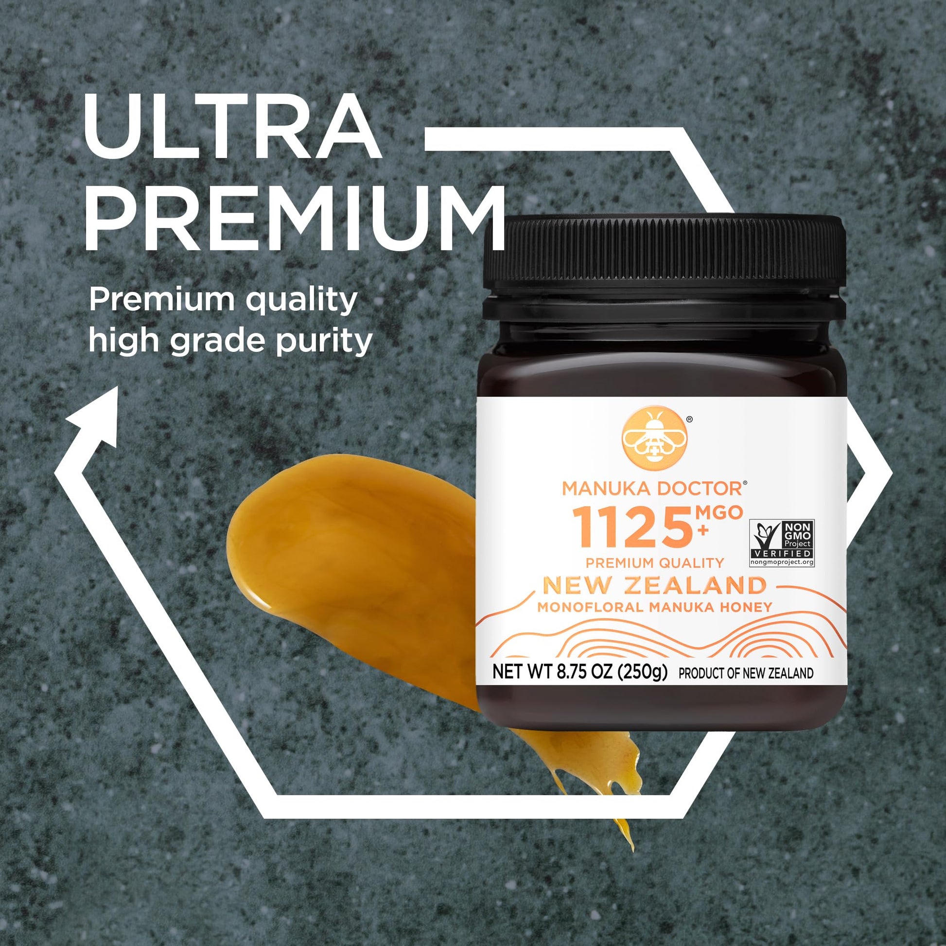 Manuka Doctor - MGO 1125+ Manuka Honey Monofloral, 100% Pure New Zealand Honey. Certified. Guaranteed. Raw. Non-GMO (8.75 oz) - Medaid International