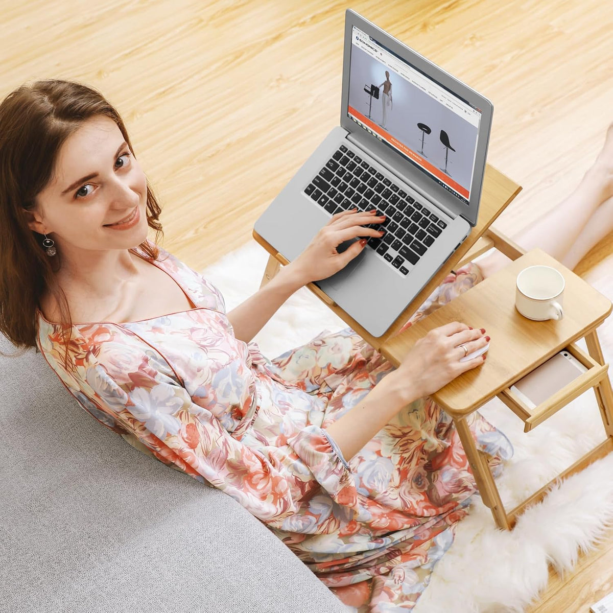 SONGMICS Bamboo Laptop Desk LLD002