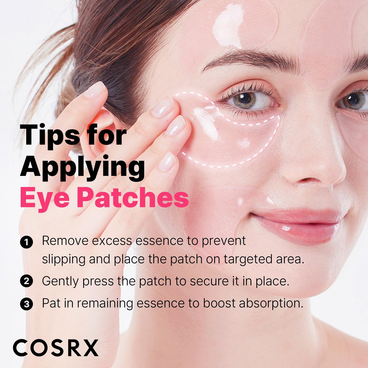 COSRX Pink Peptides Collagen Hydrogel Eye Patch for Puffy Eyes and Dark Circles, Under Eye Mask, 60 Under Eye Patches, Korean Skin Care, Stocking stuffers for women - Medaid International