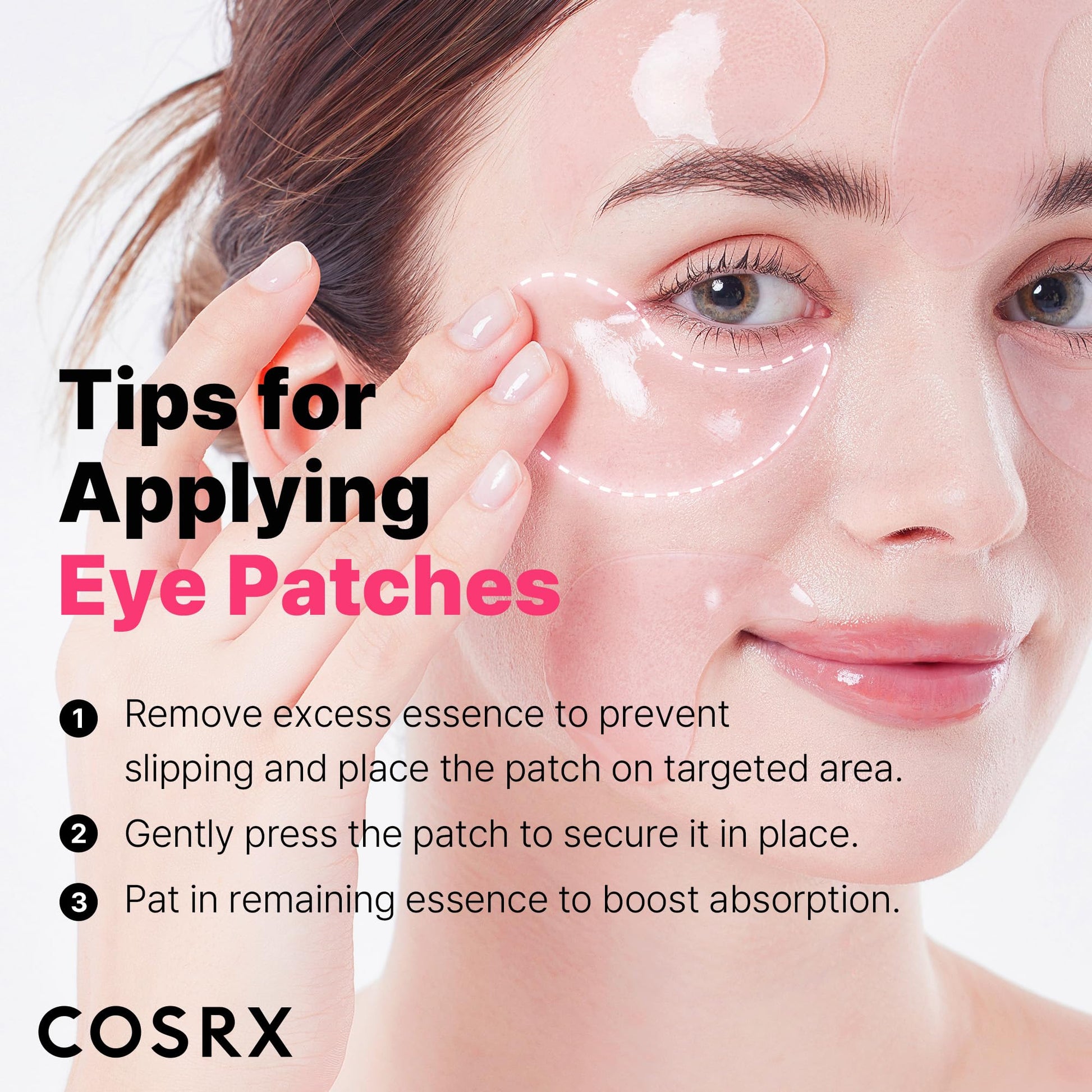 COSRX Pink Peptides Collagen Hydrogel Eye Patch for Puffy Eyes and Dark Circles, Under Eye Mask, 60 Under Eye Patches, Korean Skin Care, Stocking stuffers for women - Medaid International