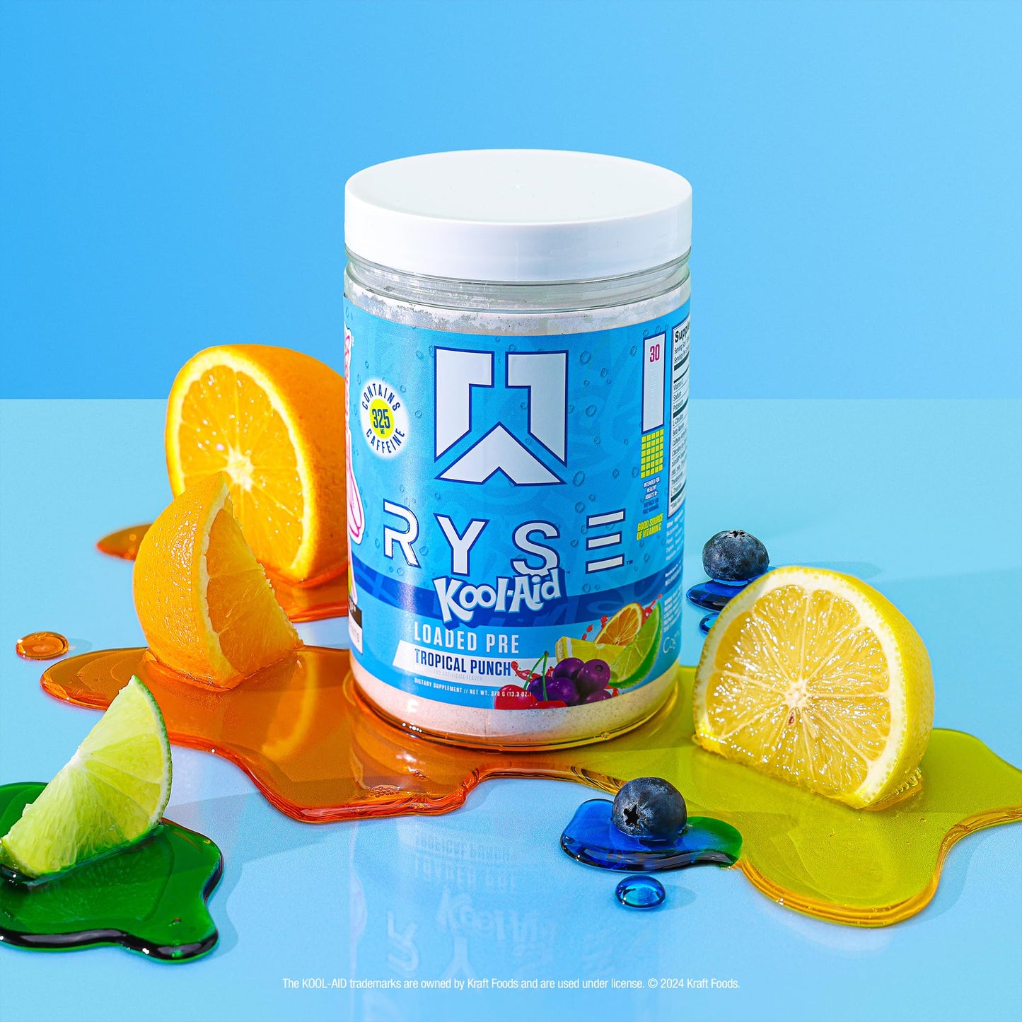 RYSE Loaded Pre Workout Powder - Kool-Aid Tropical Punch - Daily Pre-Workout for Men & Women with 325mg Caffeine, Beta Alanine, and Citrulline for Pump, Focus, and Energy - 30 Servings - Medaid International