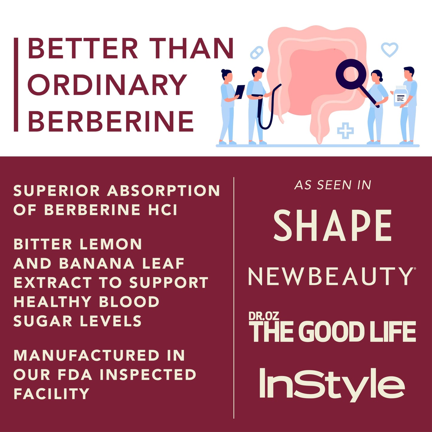 PLANT.O NUTRITION Berberine Supplement - 10xHigher Absorption Berberine HCI Complex with Bitter Lemon & Banaba Leaf - Cholesterol & Metabolic Clinically Researched Support - 60 Capsules Non-GMO - Medaid International