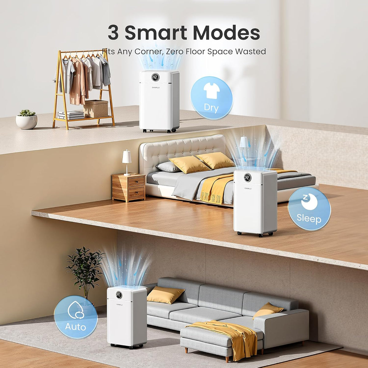 CHIVALZ Dehumidifier with Automatic Defrosting