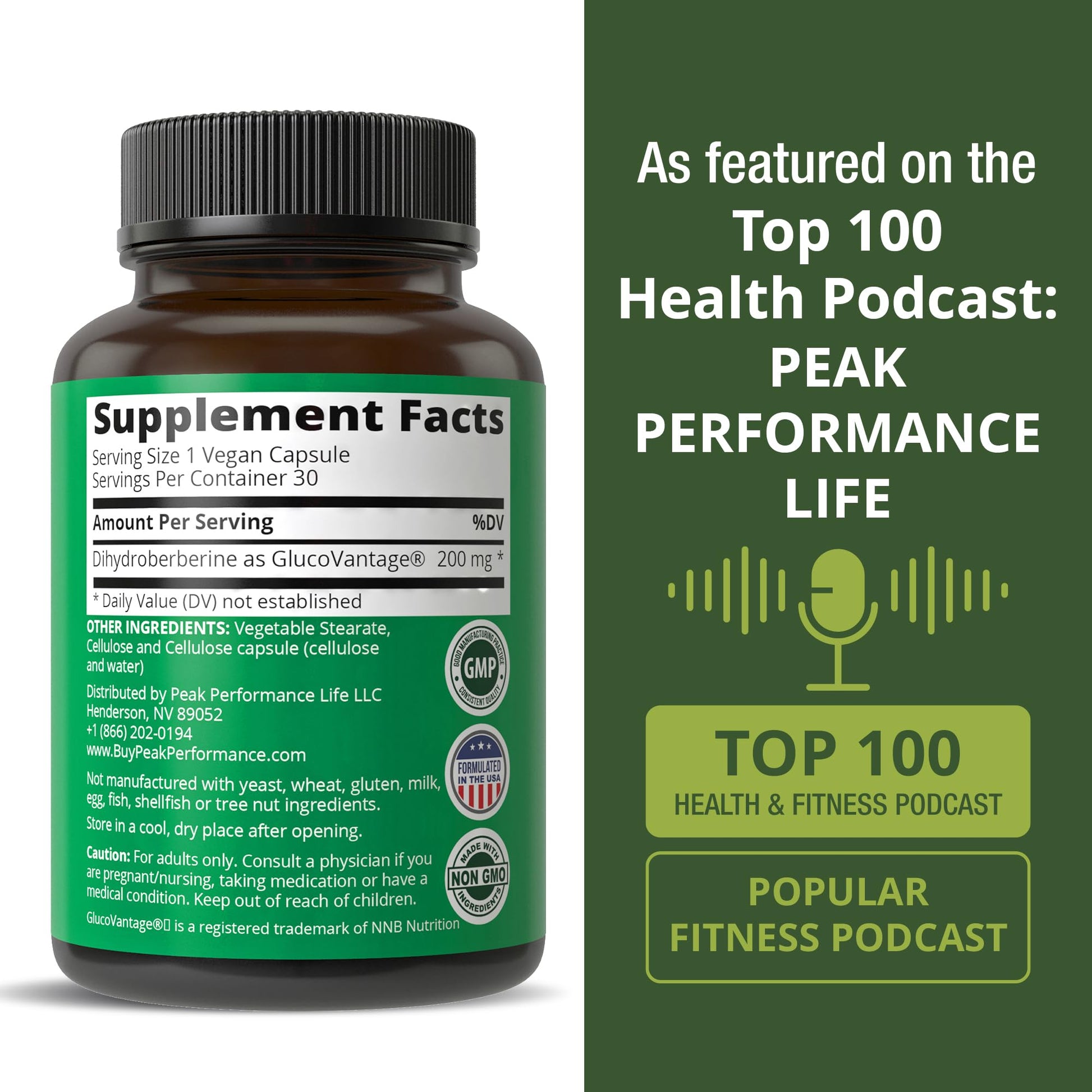 Dihydroberberine Super Berberine Supplement - GlucoVantage® 200mg Now 5X More Effective Than Regular Berberine HCL Powder Capsules. Metabolism Support Keto Friendly Plus Vegan Extract Pills - Medaid International