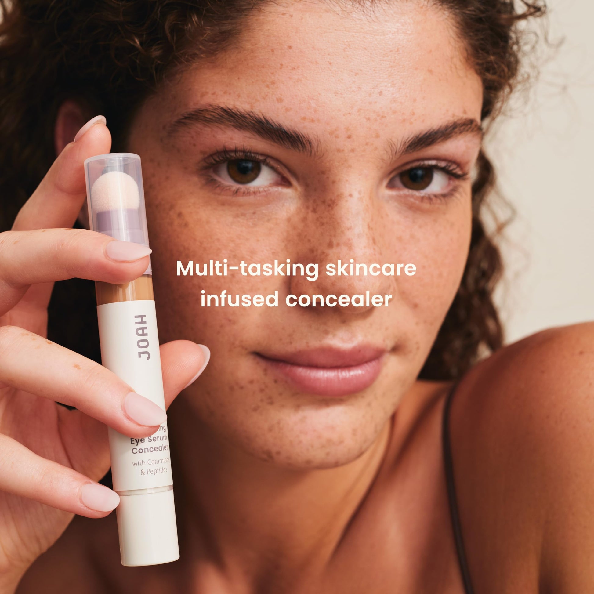 JOAH Perfect Complexion Under Eye Concealer and Hydrating Serum, Korean Makeup for Dark Circles and Puffiness, Peptide Serum with Medium Coverage, Cushion Tip Applicator - Medaid International