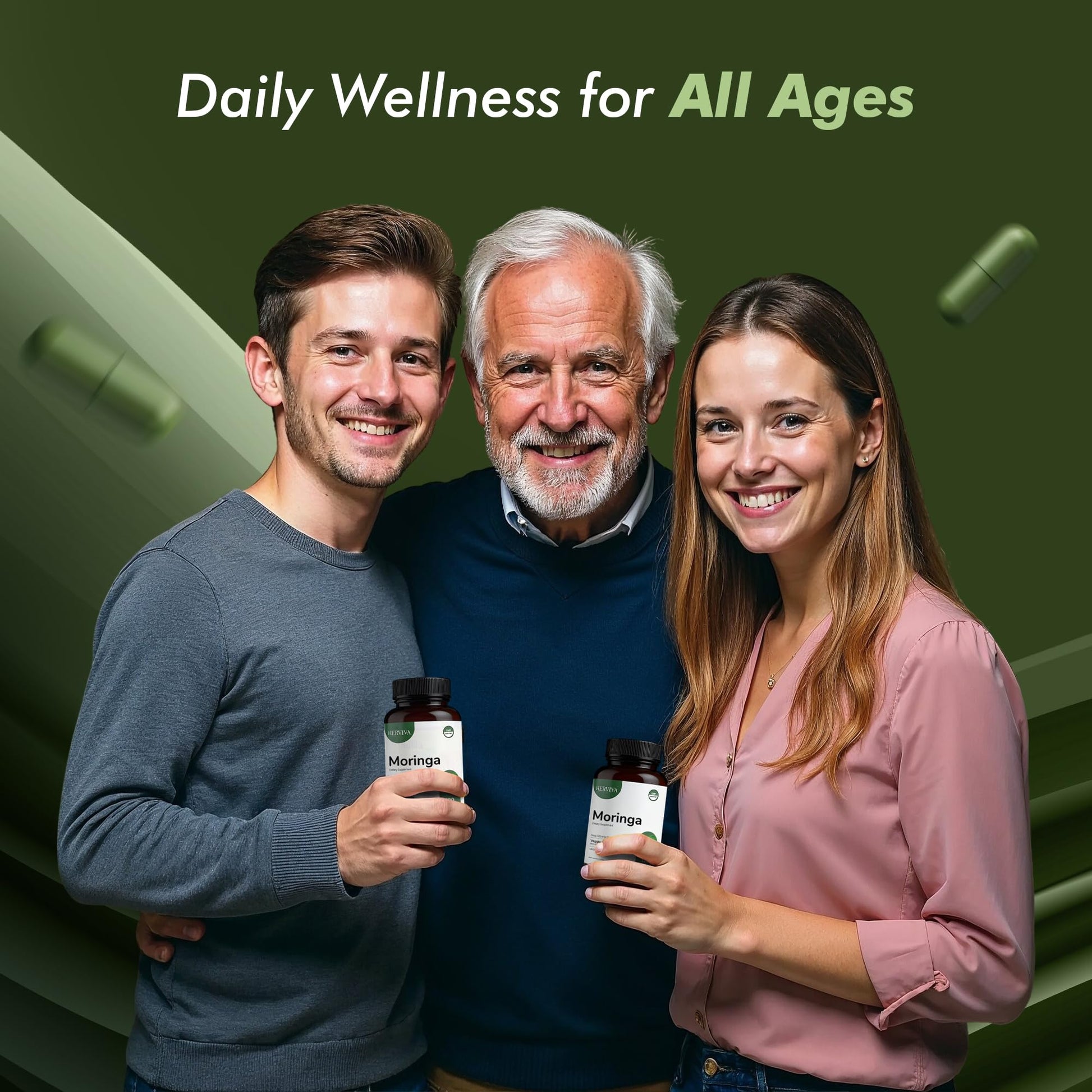 HERVIVA Moringa Capsules-1200 mg of Organic Moringa –Vegan Capsules - Medaid International