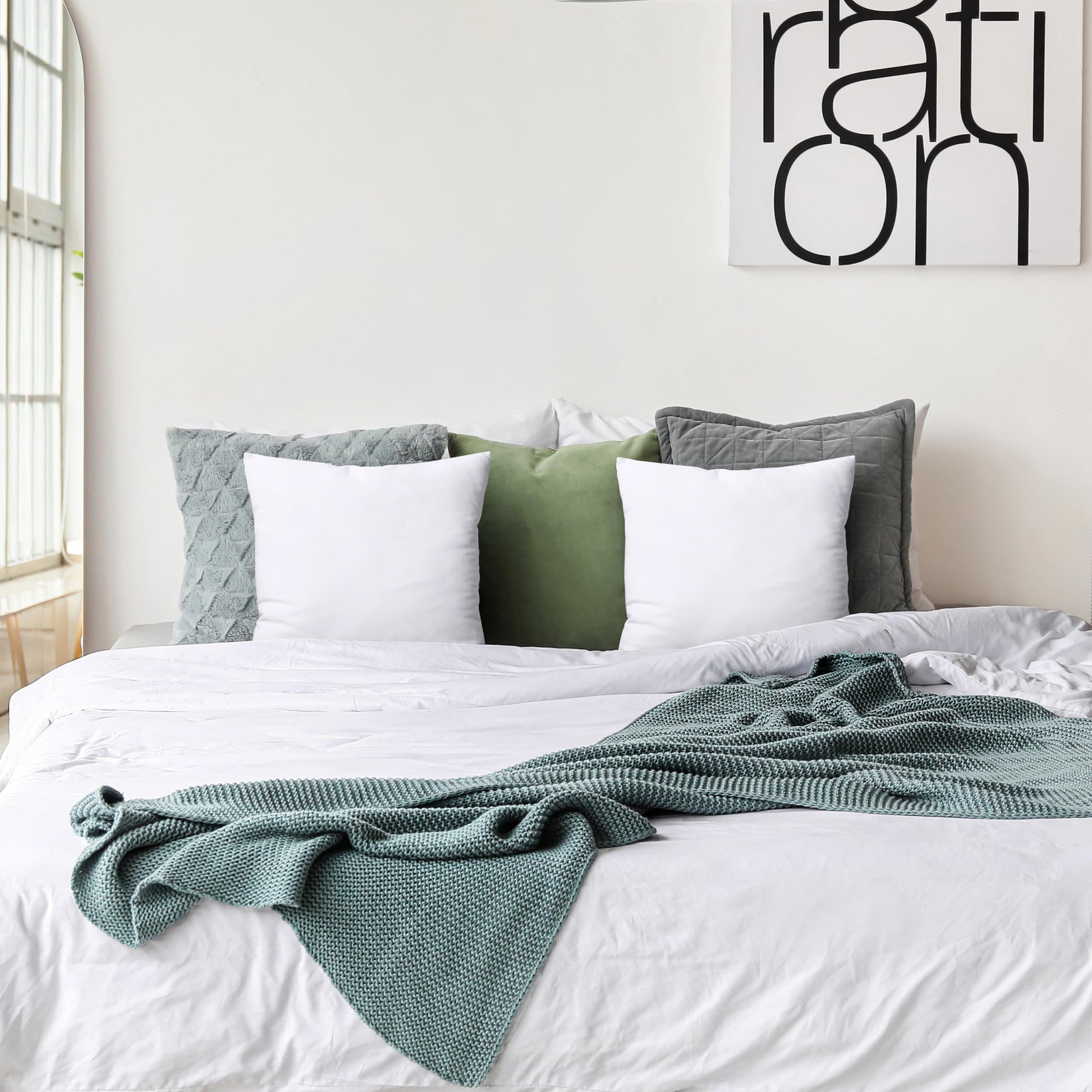 Utopia Bedding Throw Pillows Insert (Pack of 2, White) - 17 x 17 Inches Bed and Couch Pillows - Indoor Decorative Pillow - Medaid International