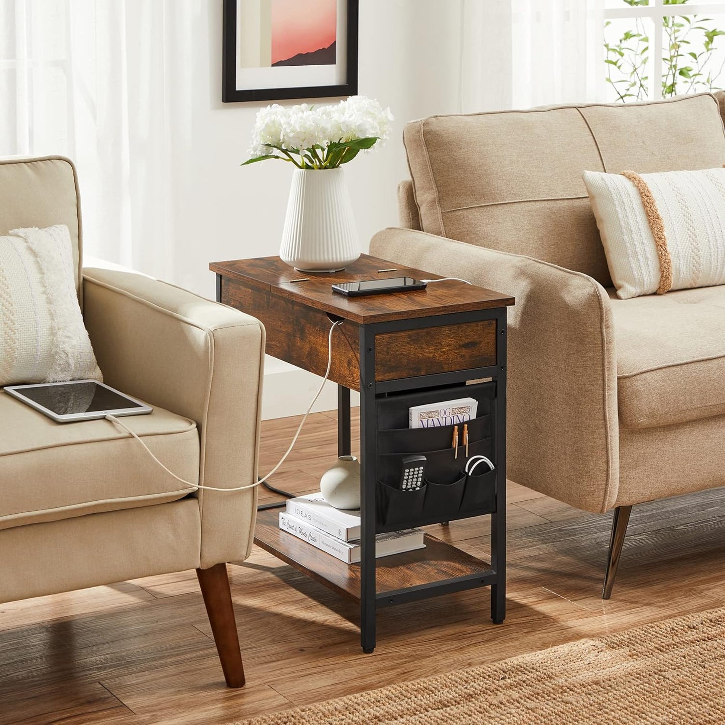 VASAGLE Side Table, Folding Table