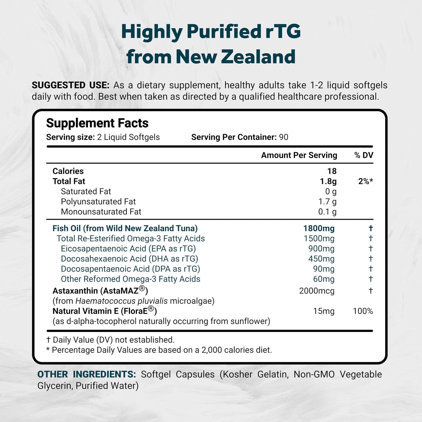 Naturalis Ultimate rTG Omega 3 Fish Oil 1800mg from Wild New Zealand Tuna - Full Spectrum Omega3s EPA, DHA & DPA - Sustainably Sourced, Non-GMO, Gluten Free - 180 Softgels - Medaid International
