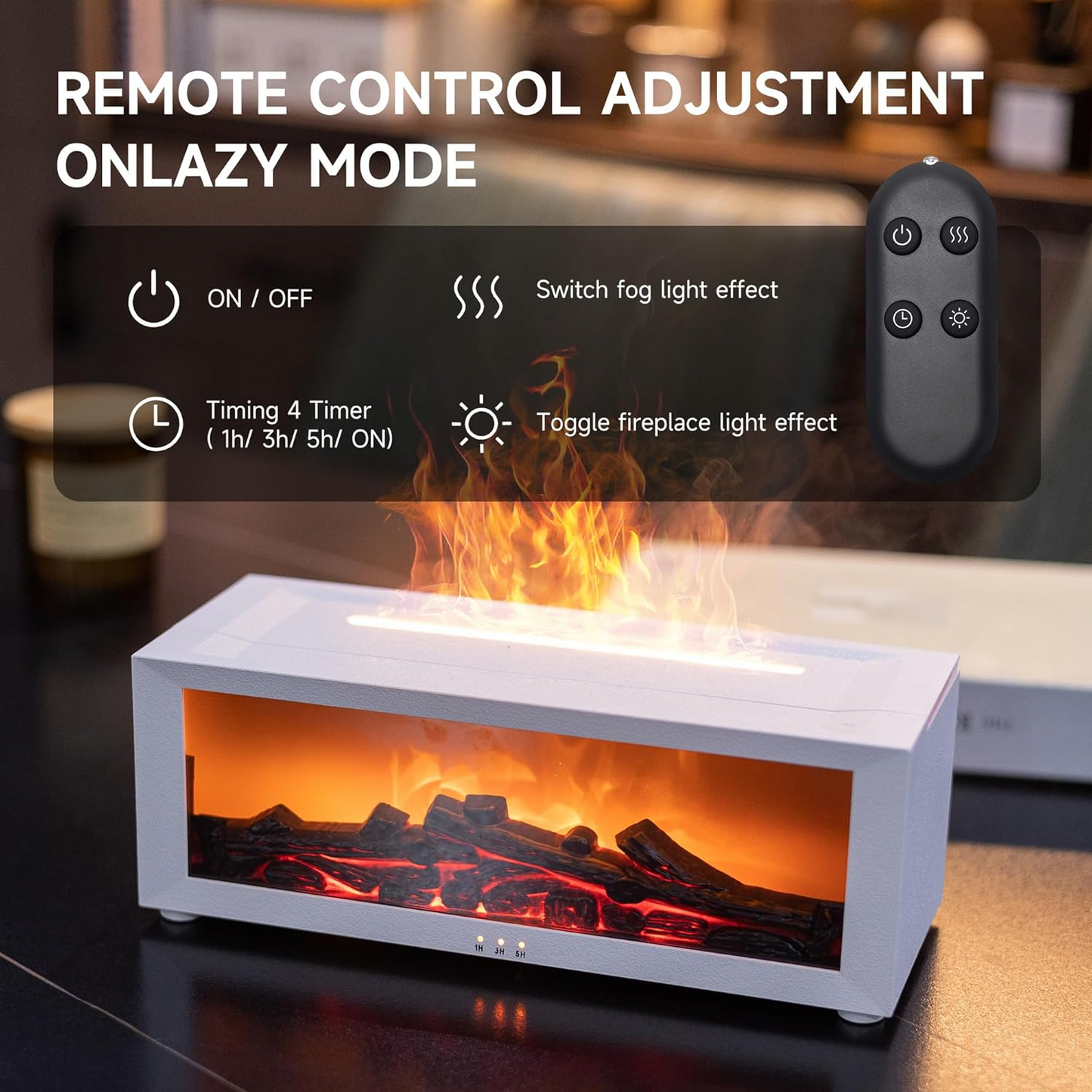 Flame Fire place Diffuser, Vintage Fireplace Aromatherapy Diffuser Humidifier - Medaid International