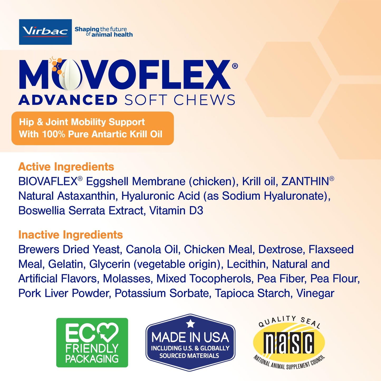 Advanced Soft Chews Hip and Joint Support Supplement for Small Dogs - Movoflex 120 Count by Virbac