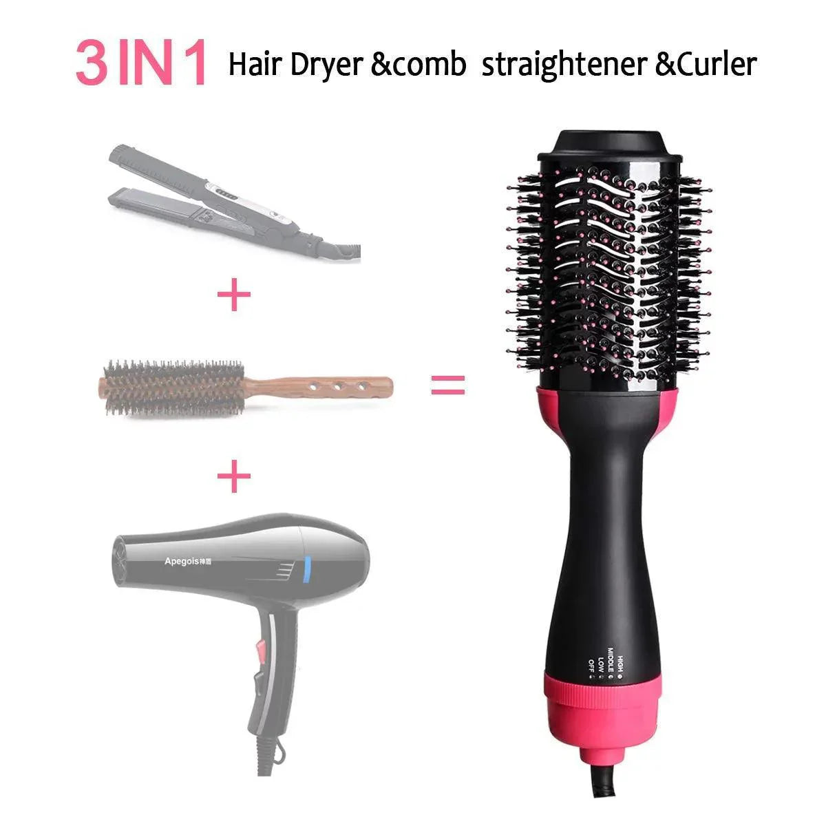 3 in 1 Heated Hairbrush Dryer & Volumizer