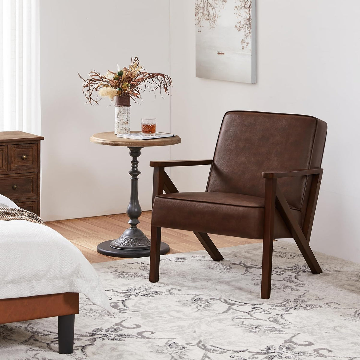 Armchair with Strong Wood Frame