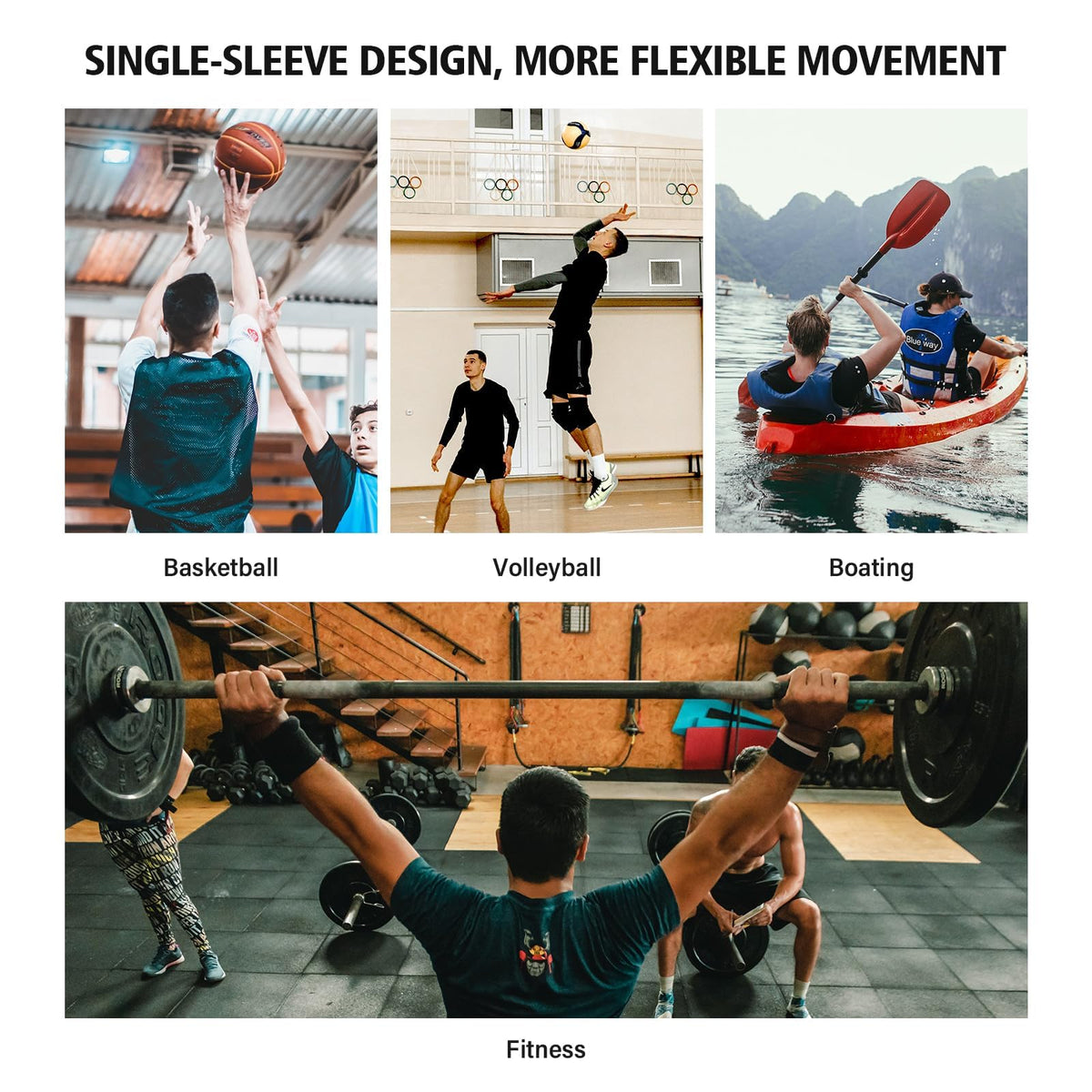 KASTWAVE Compression Shirts for Men Long Sleeve Quick Dry Mens Single Sleeve Compression Shirts 1/2 Single Arm Athletic Base Layer Undershirt Gear T Shirt Single Sleeve Compression Shirt, 2 Pcs * L