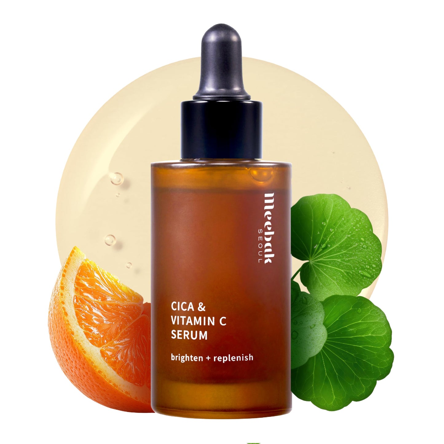 Meebak Korean Vitamin C Serum | Radiance Face Serum | Soothing Formula with Centella Asiatica, Panthenol & Adenosine for Glowing Skin | Lightweight Daily Formula - Medaid International