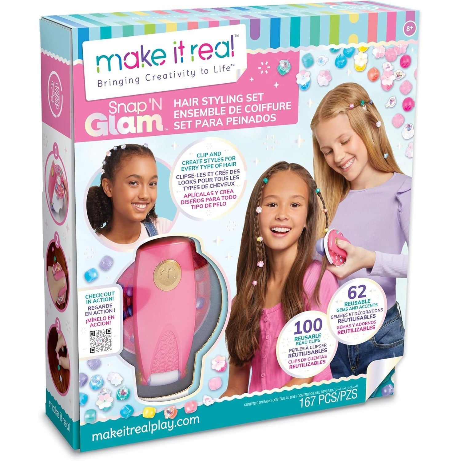 Snap N' Glam Hair Styling Set - Reusable Gems - Medaid International