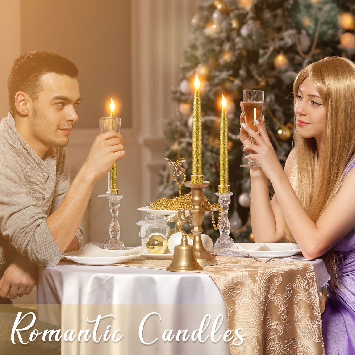 KASTWAVE LED Taper Candles, 12 Pcs 19cm Long LED Flameless Flickering Window Candles Battery Operated White Candle Sticks for Diwali for Diwali Home, Restaurant, Wedding, Display Stand Ornaments Decor