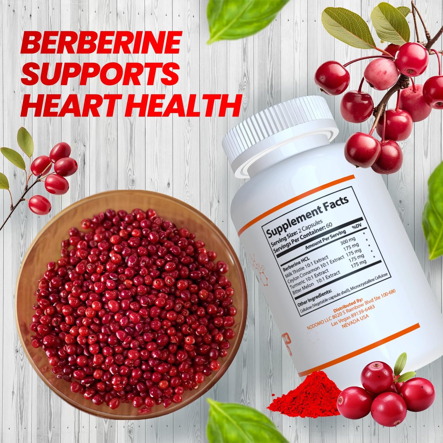HARMONIFY Berberine Supplement with Ceylon Cinnamon, Milk Thistle, Turmeric, Bitter Melon Complex, 120 Capsules, 1000 mg, Vegan, Non-GMO - Medaid International