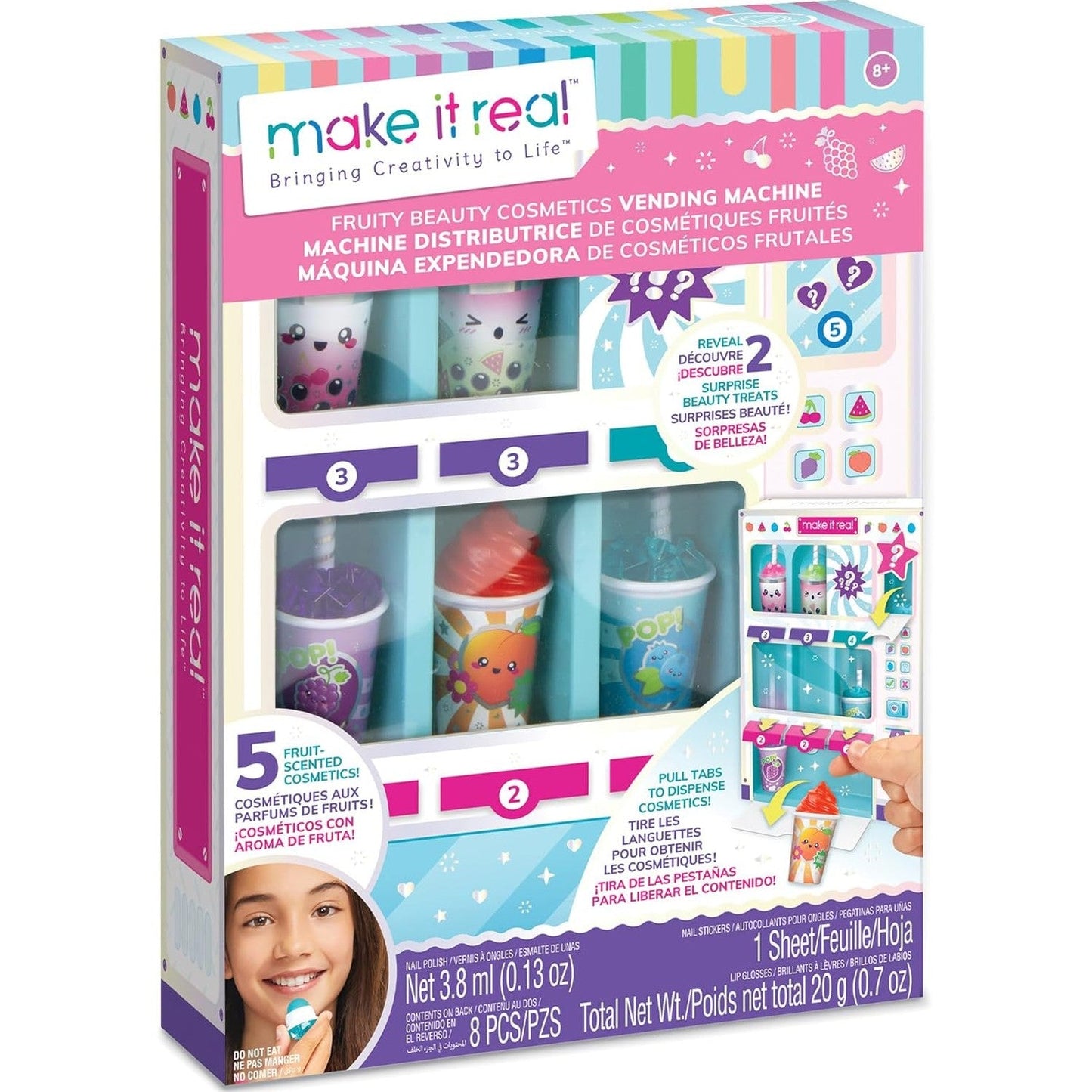 Lip Gloss Dispenser &  Nail Polish with Stickers Kit for Girls - Medaid International