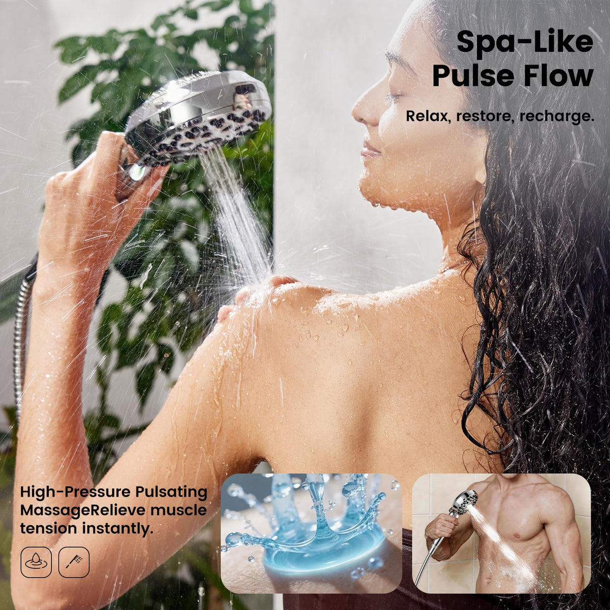 Magnetic Shower Head with Handheld,filtered shower head combo