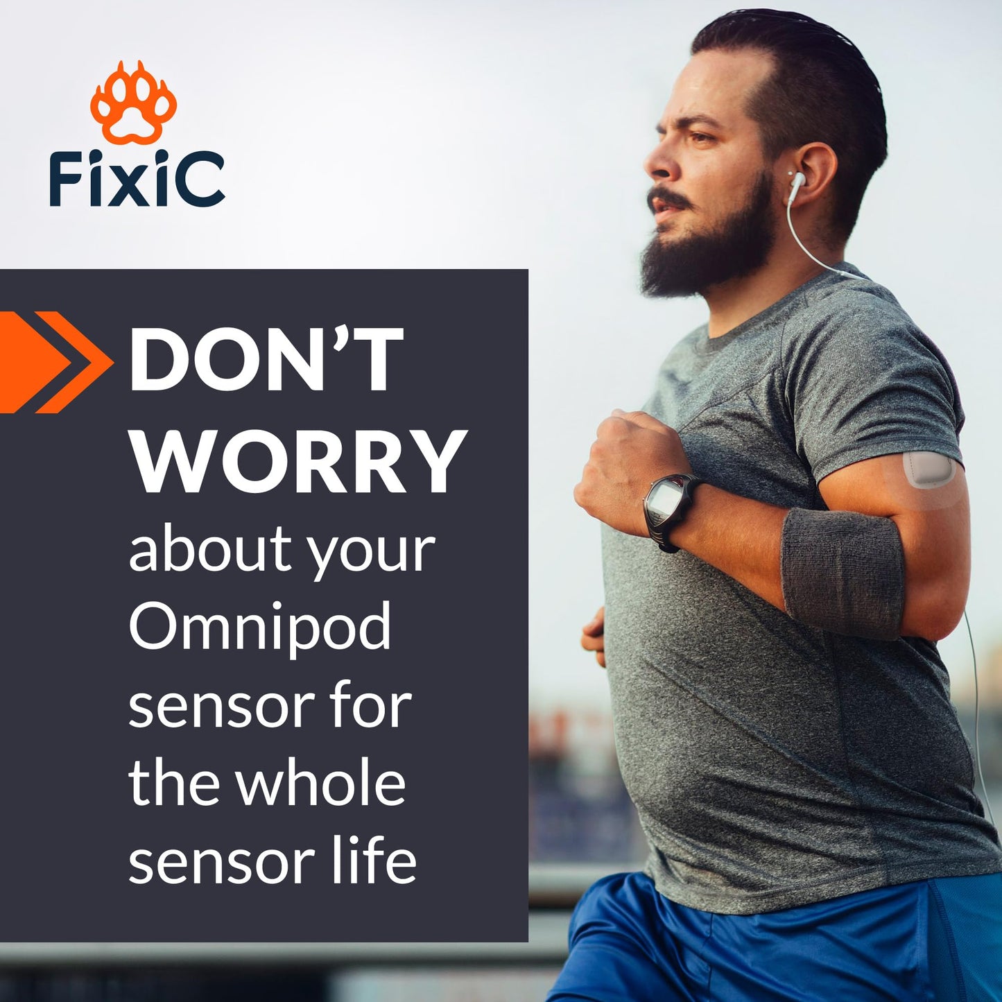 Fixic - 25 Pack - Adhesive Patches - Perfect for Omnipod - The Best Waterproof Adhesive Covers for Omnipod Sensors - Pre-Cut Back Paper - Long Fixation for Your Sensor! (Transparent) - Medaid International