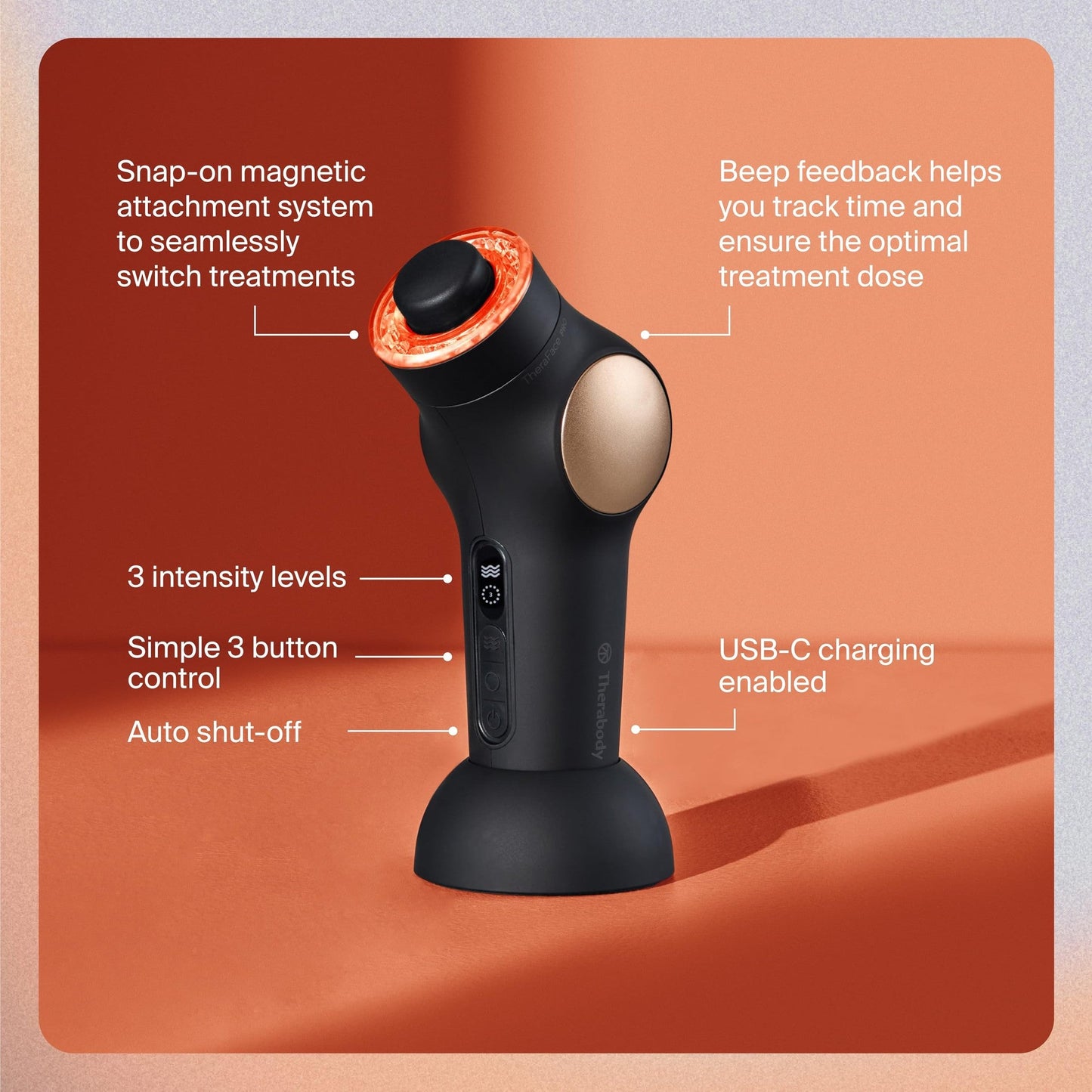 TheraFace Therabody TheraFace PRO - Microcurrent Facial Device, 8-in-1 Compact Face Massager&Facial Sculpting Tool with Light Therapy for Skin Tightening, Anti Wrinkle, Anti Aging & Skin Care (Black) - Medaid International