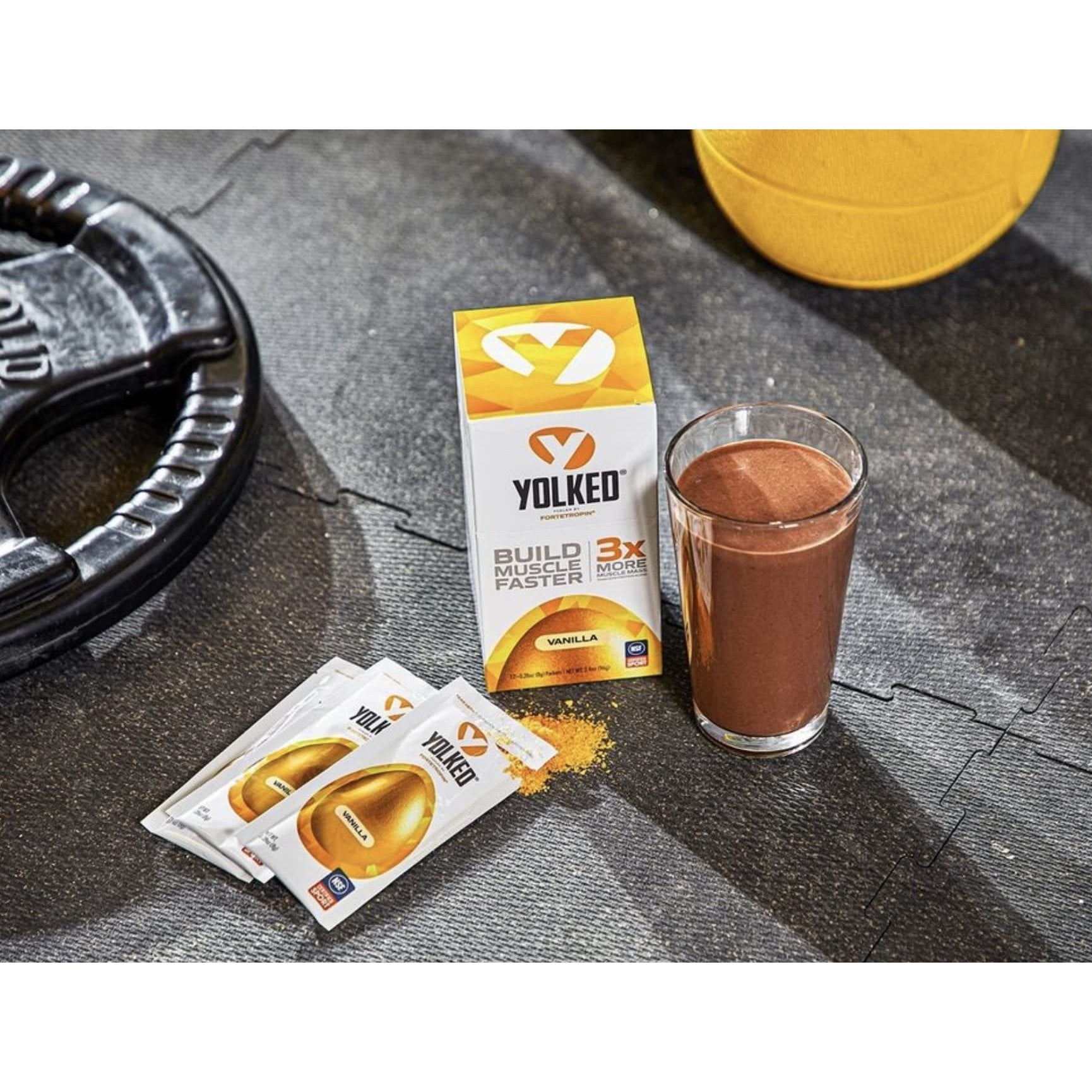 YOLKED - NSF-Certified Muscle Building Supplement - Help Increase Lean Muscle, Reduce Muscle Loss, and Improve Recovery with Fortetropin, 30 Servings - Medaid International