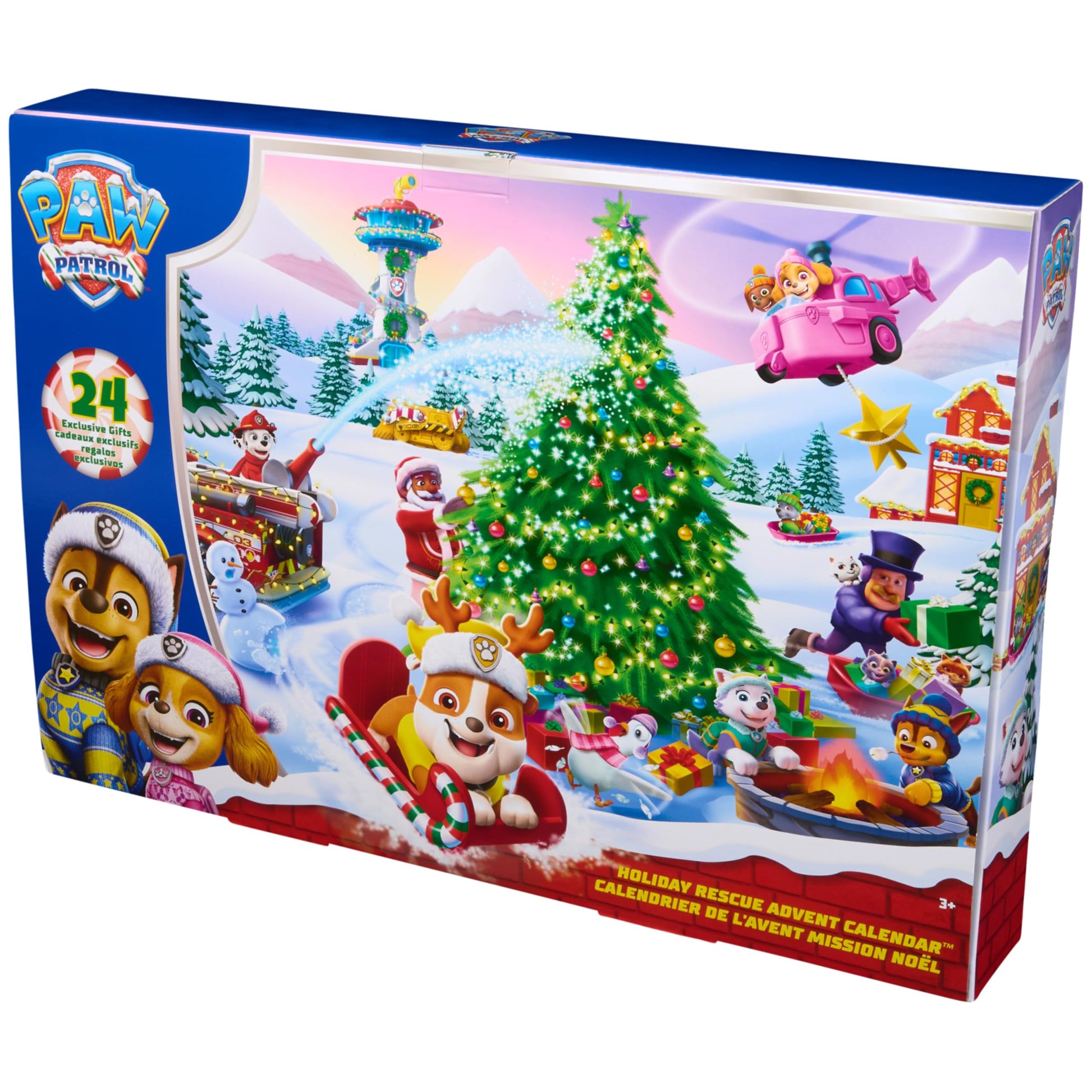 PAW Patrol Holiday Rescue 2025 Advent Calendar, 24 Surprise Toys - Figures, Miniature Vehicles & Accessories, Kids Toys for Boys & Girls Ages 3 and Up - Medaid International