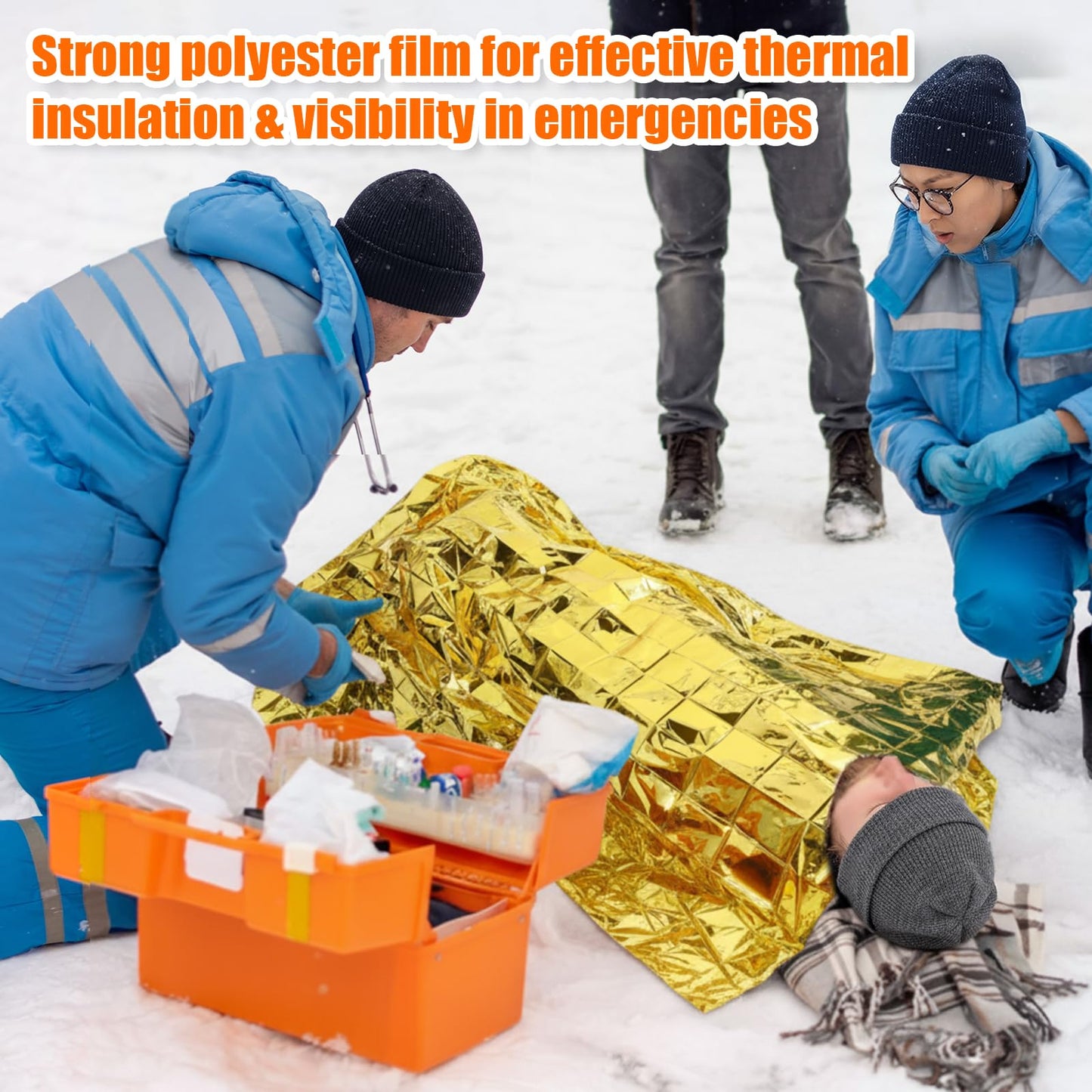Shyyween 120 Pcs Emergency Blanket Beanie Hat Bulk Homeless Package Care Supplies Survival Kit for Cold Weather Outdoor Camping Hiking (Neutral)