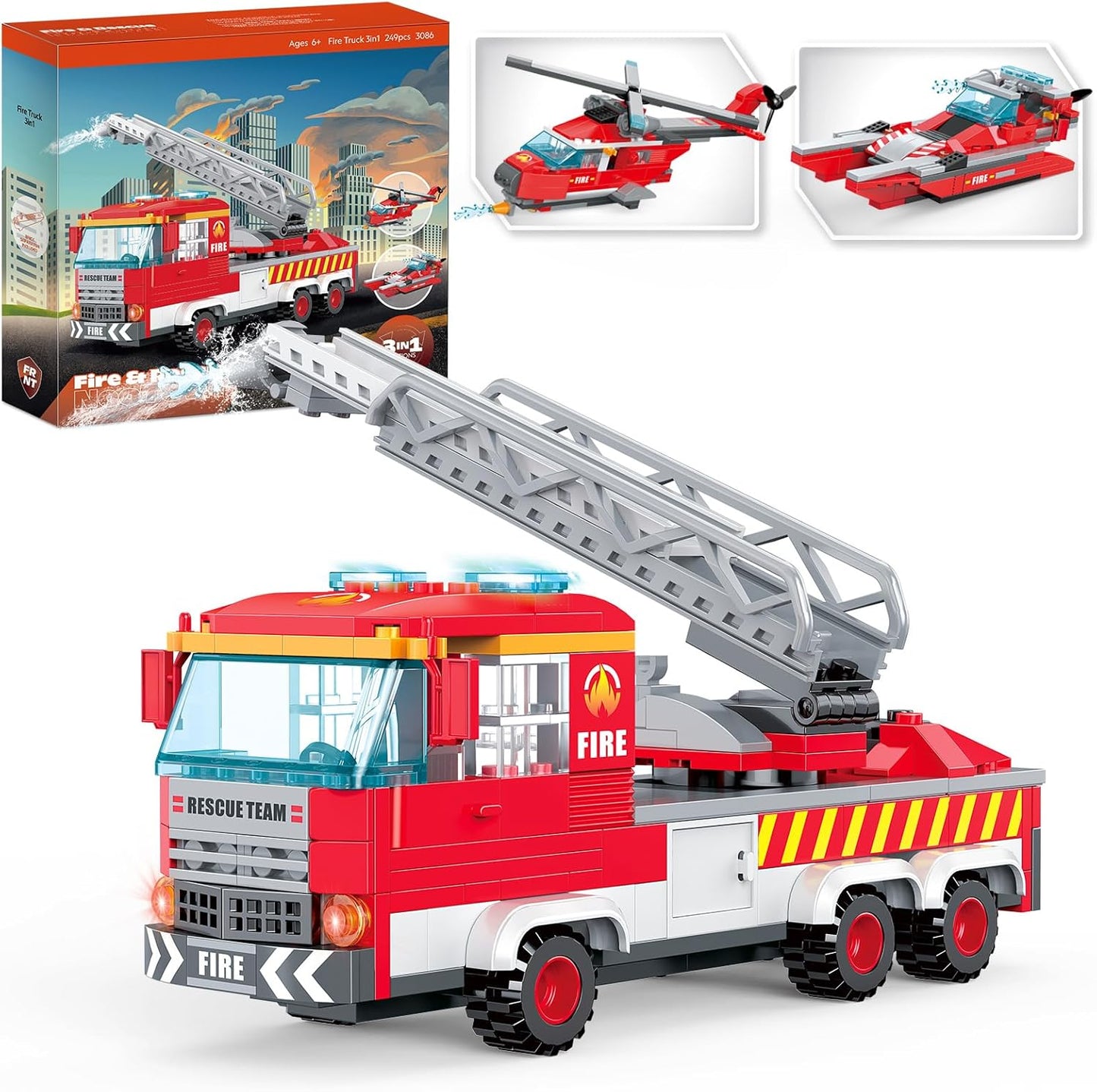 Fire Station Model Building Blocks Truck Helicopter Lebanon